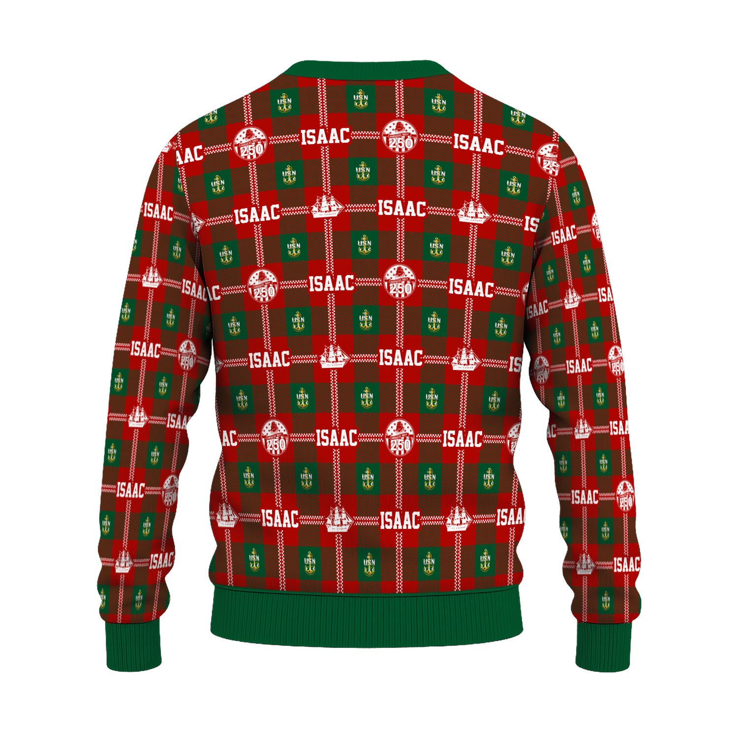 Custom Ranks And Text US Navy Ugly Christmas Sweater for Women Men KAUST05