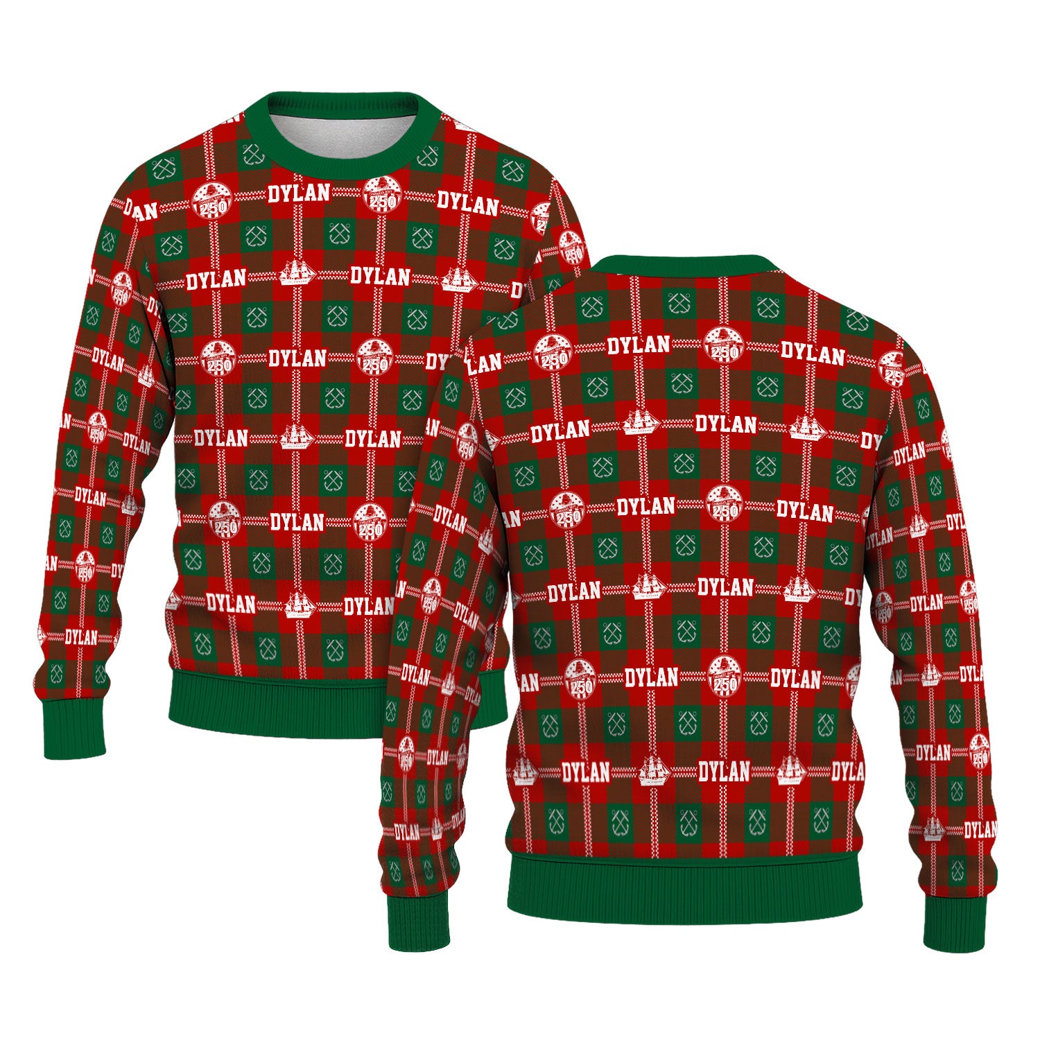 Custom Ranks And Text US Navy Ugly Christmas Sweater for Women Men KAUST05