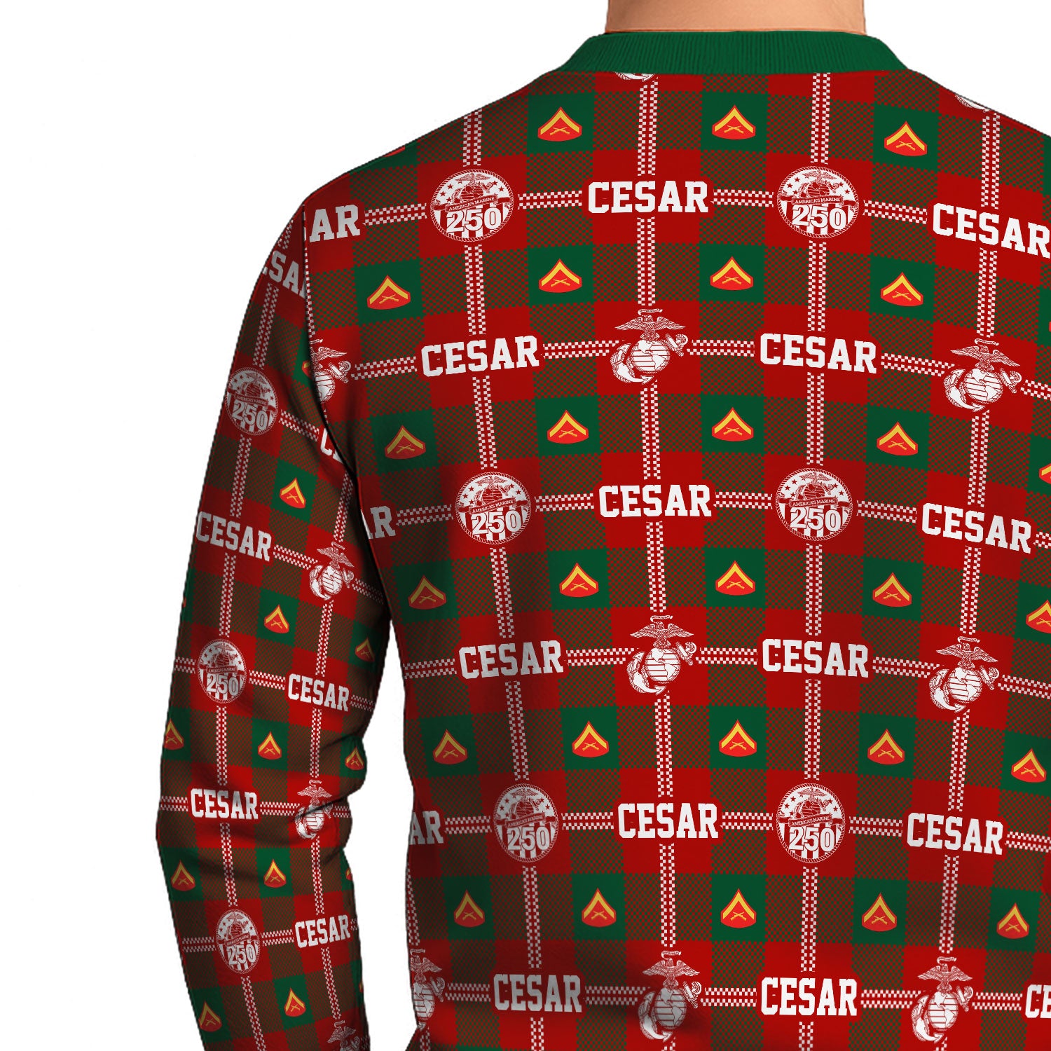 Custom Ranks And Text USMC Ugly Christmas Sweater for Women Men KAUST05