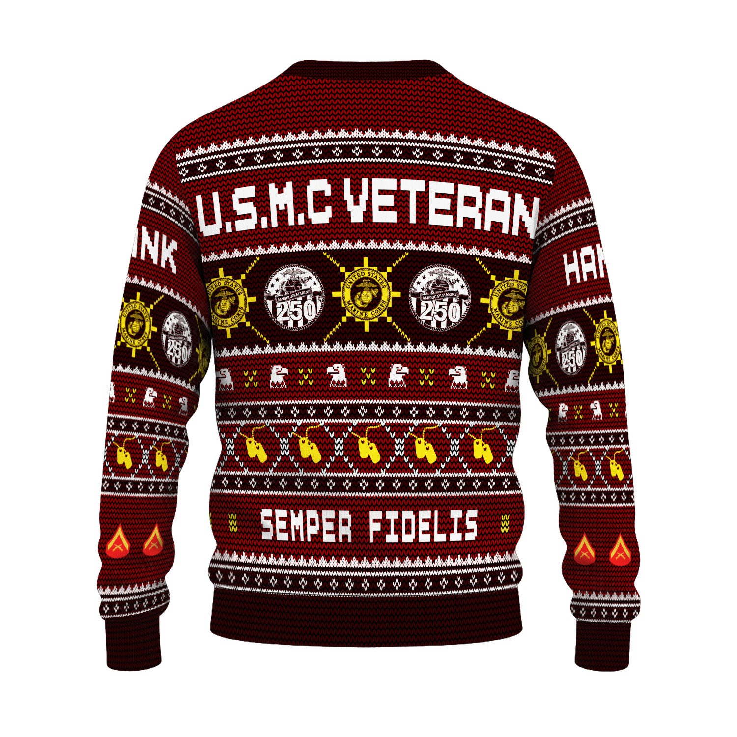 Custom Ranks And Text USMC Ugly Christmas Sweater for Women Men KAUST06