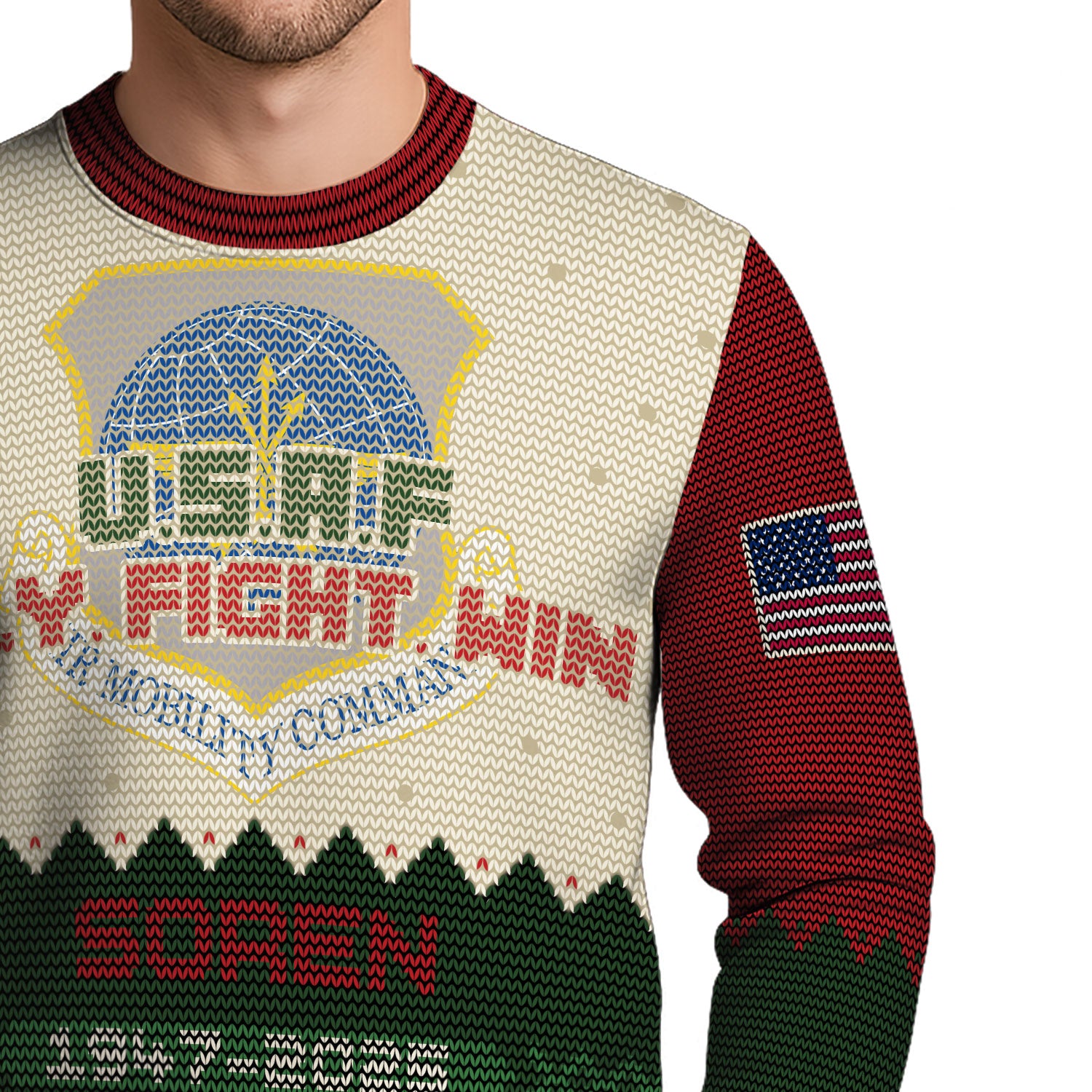Custom Ranks And Text US Air Force Ugly Christmas Sweater for Women Men KAUST07