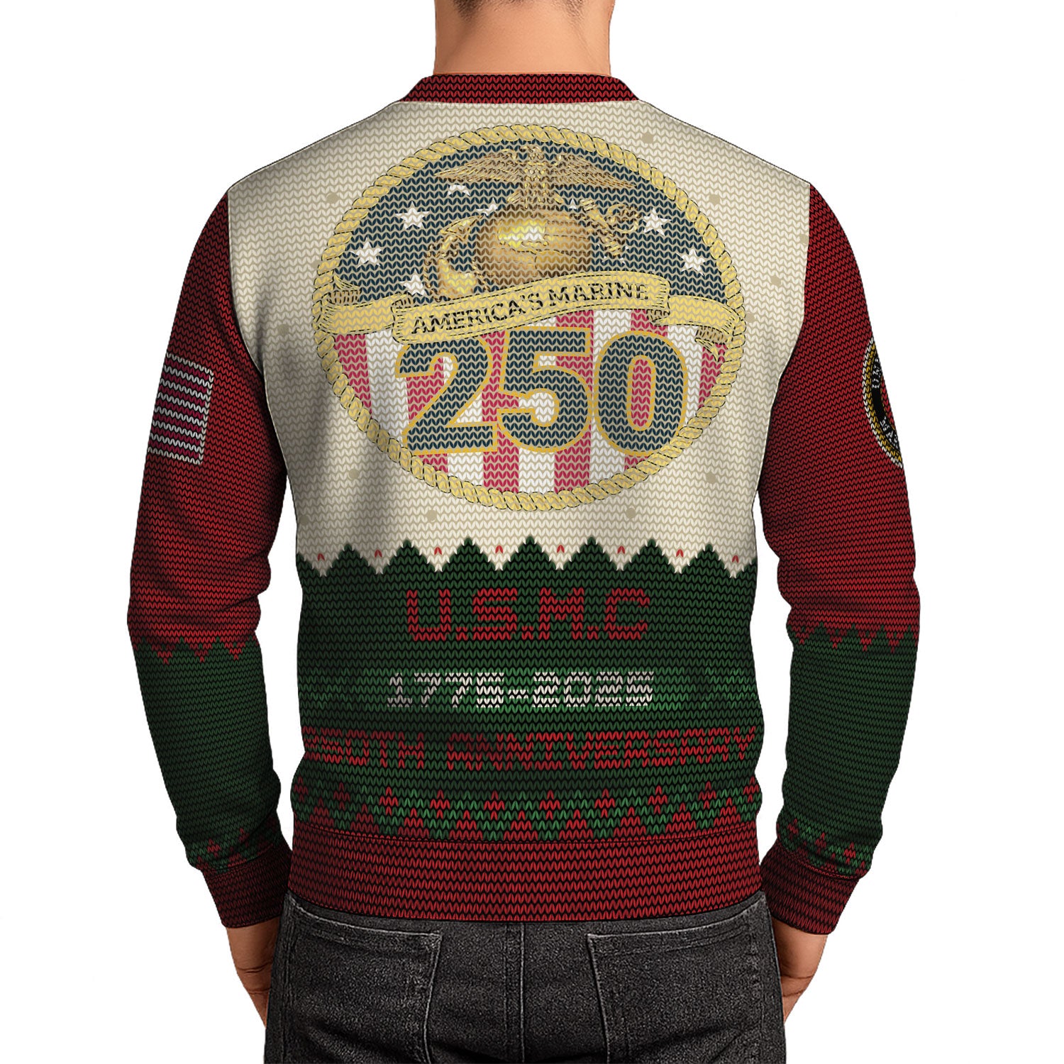 Custom Ranks And Text USMC Ugly Christmas Sweater for Women Men KAUST07