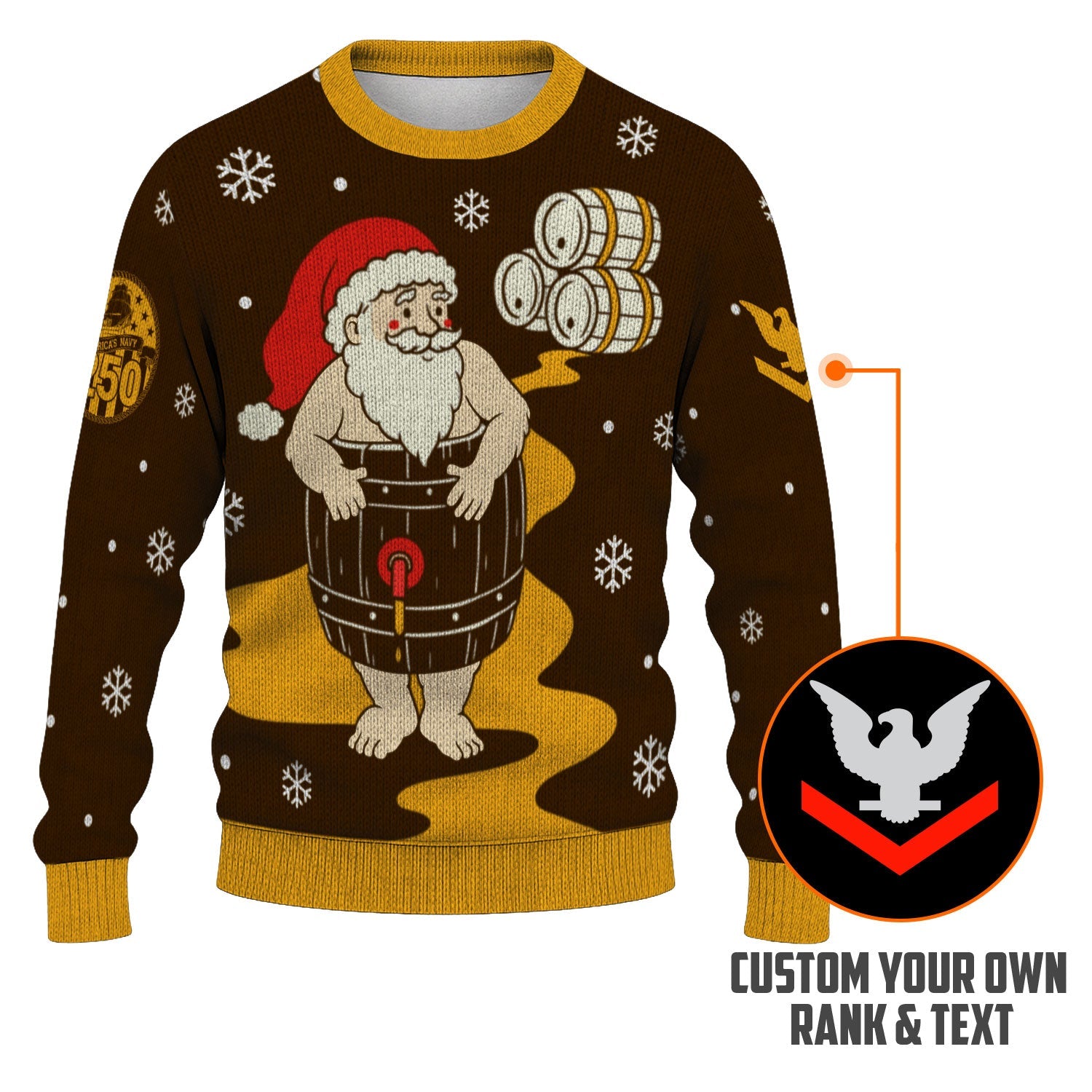 Personalized US Navy Christmas Ugly Sweater KAUST18