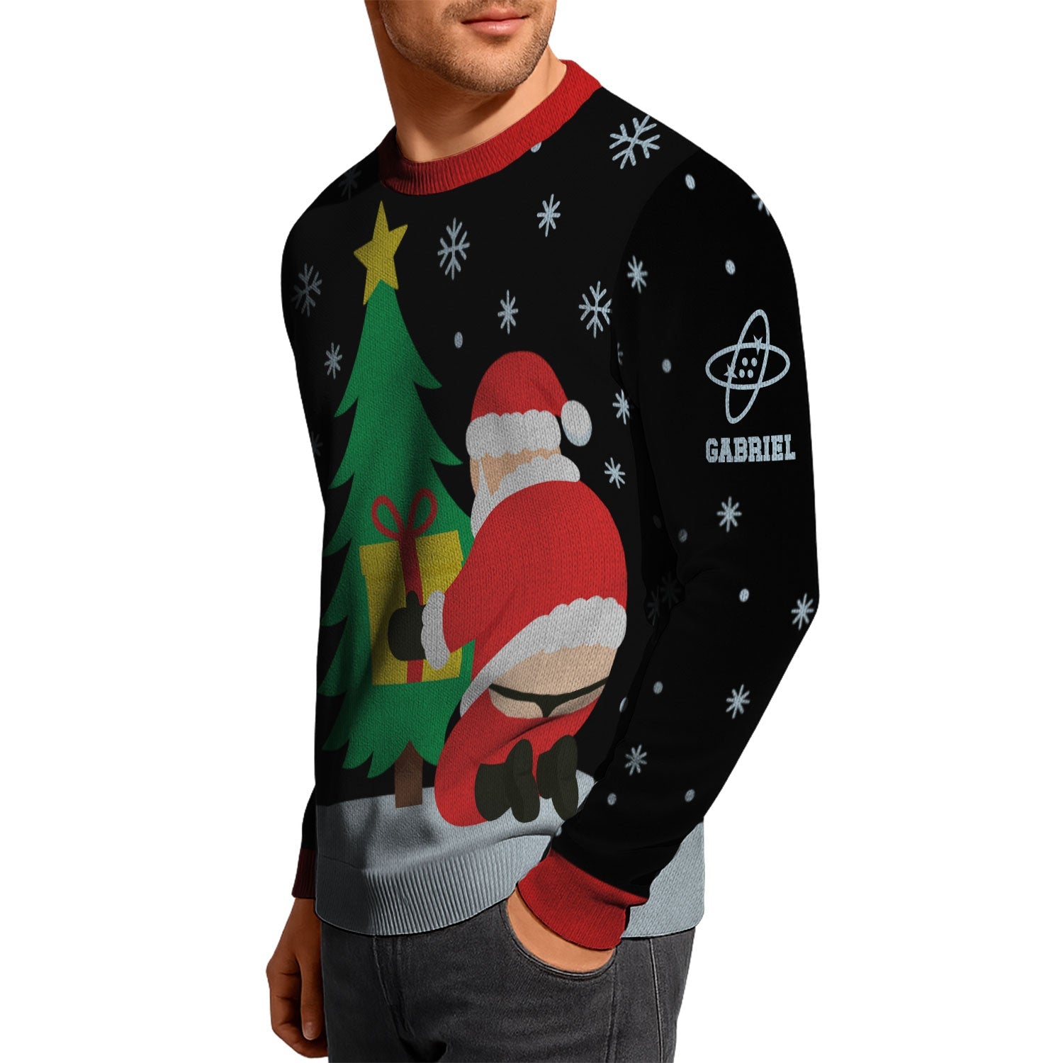 Personalized US Navy Christmas Ugly Sweater KAUST20