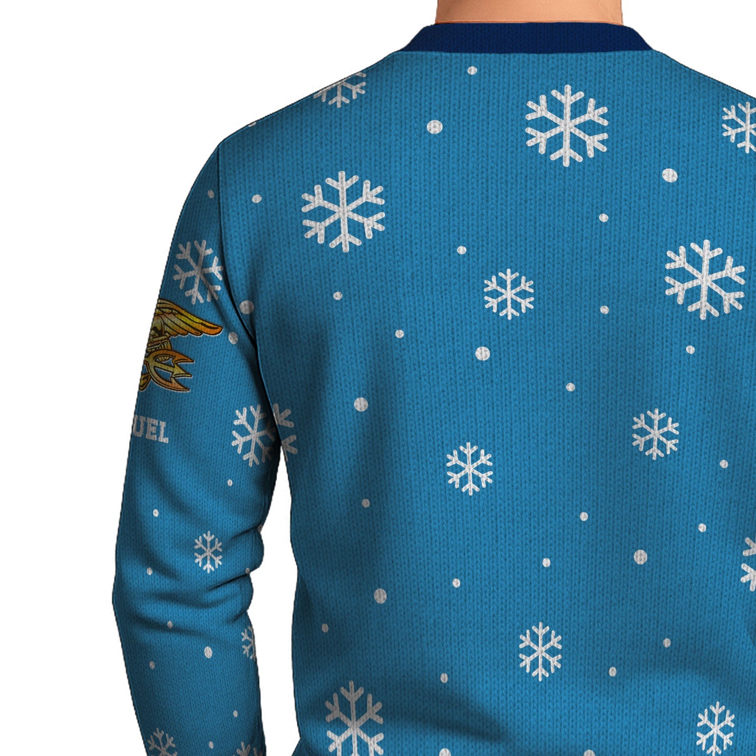 Personalized US Navy Christmas Ugly Sweater KAUST21