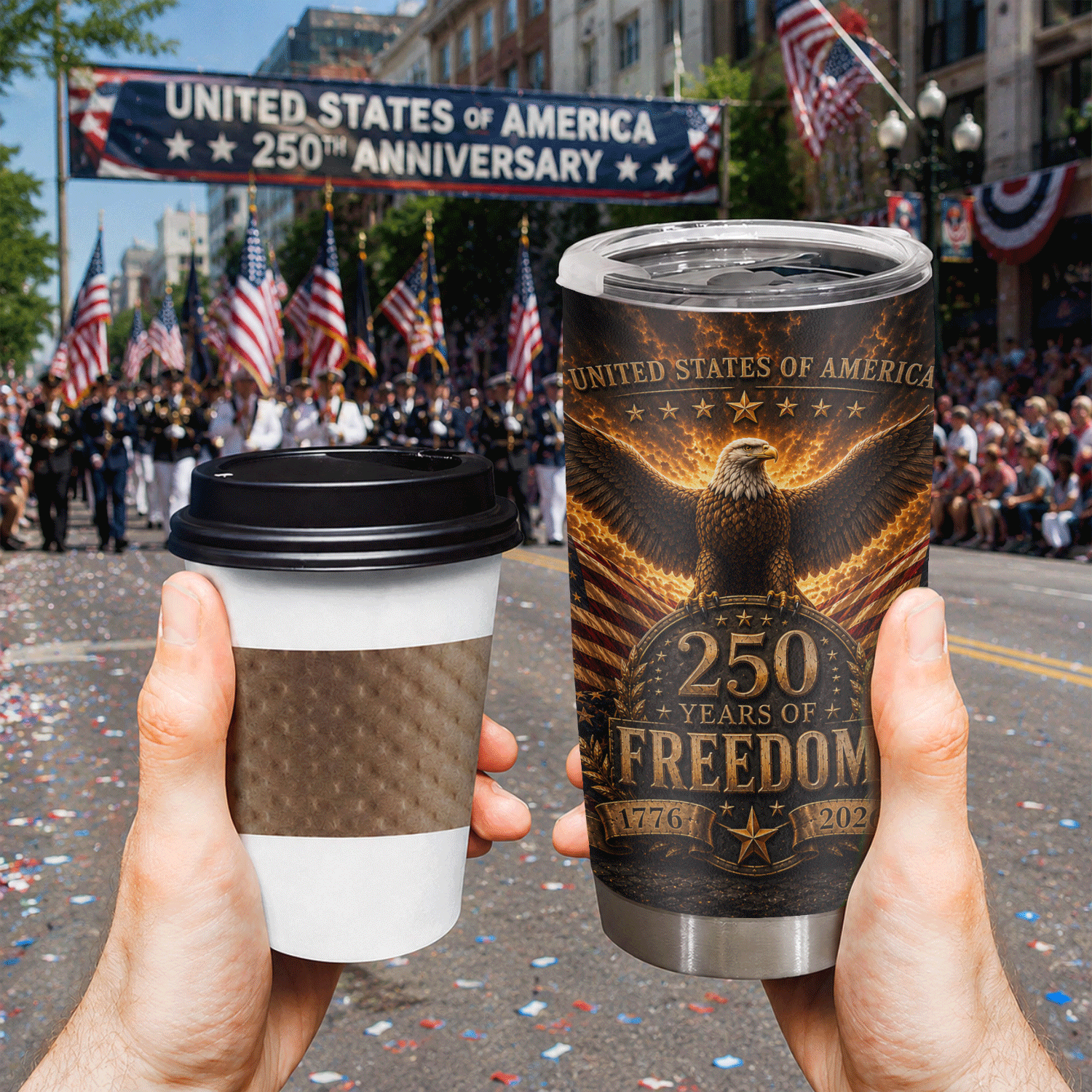 American Freedom 1776-2026 Eagle 20oz Tumbler