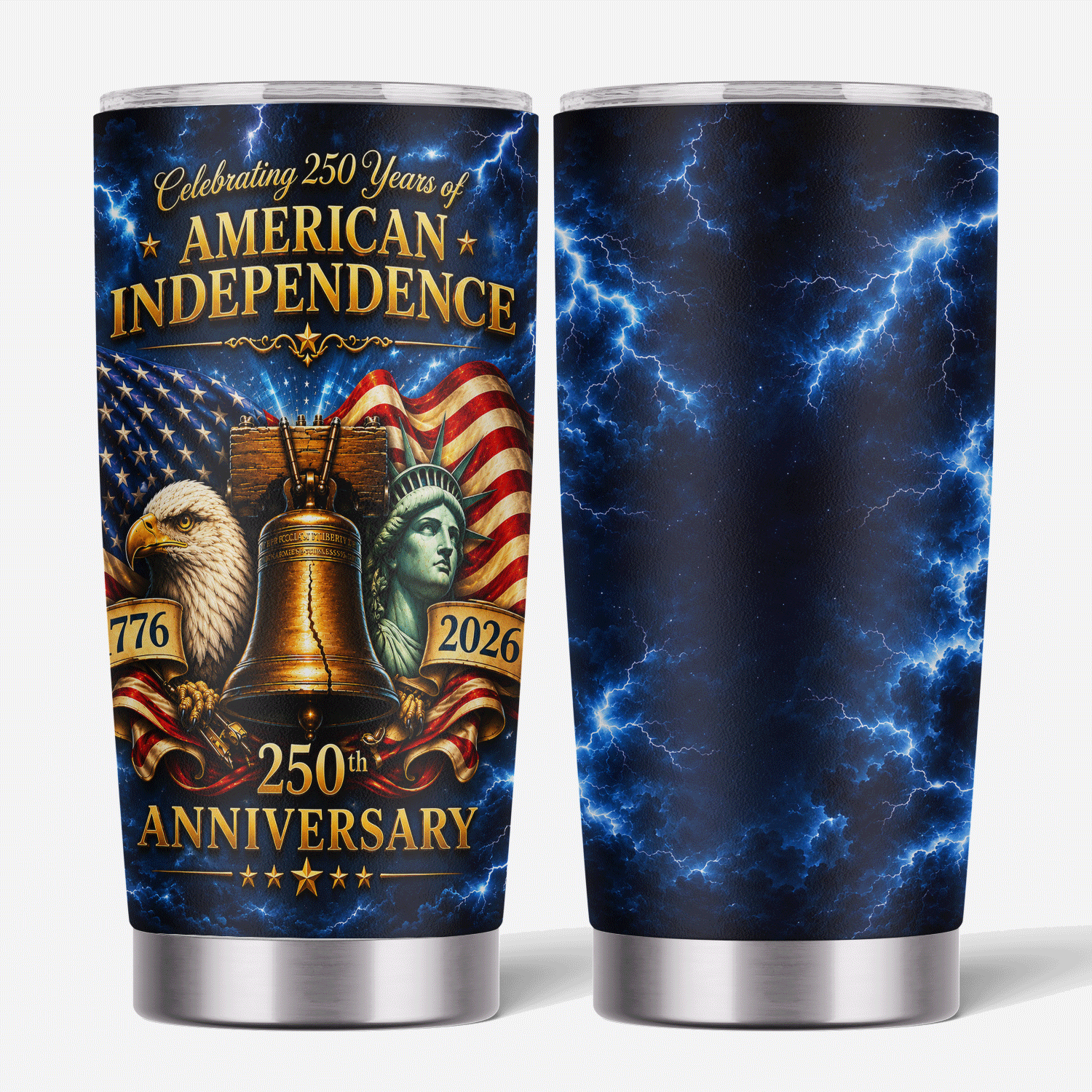 USA 250th Anniversary Eagle Liberty Bell 20oz Travel Mug