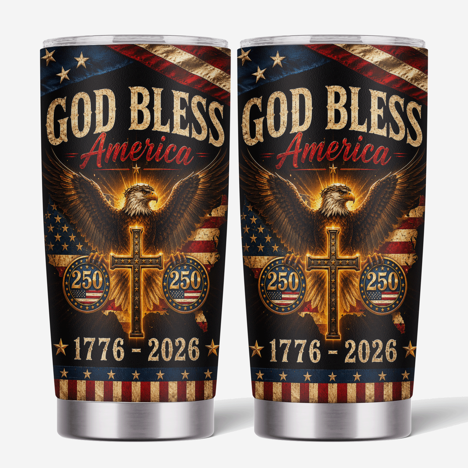 Patriotic Faith Freedom 20oz Stainless Tumbler