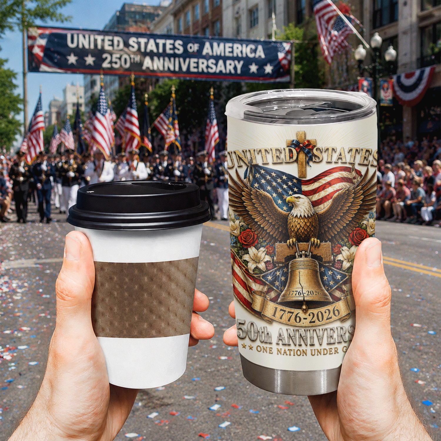USA 250th Anniversary One Nation Under God 20oz Tumbler
