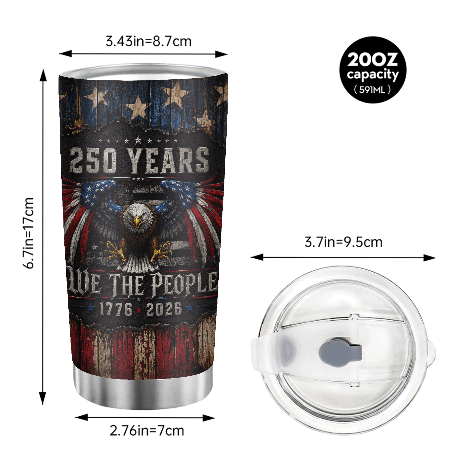 USA 250th Anniversary Founding Fathers 20oz Tumbler