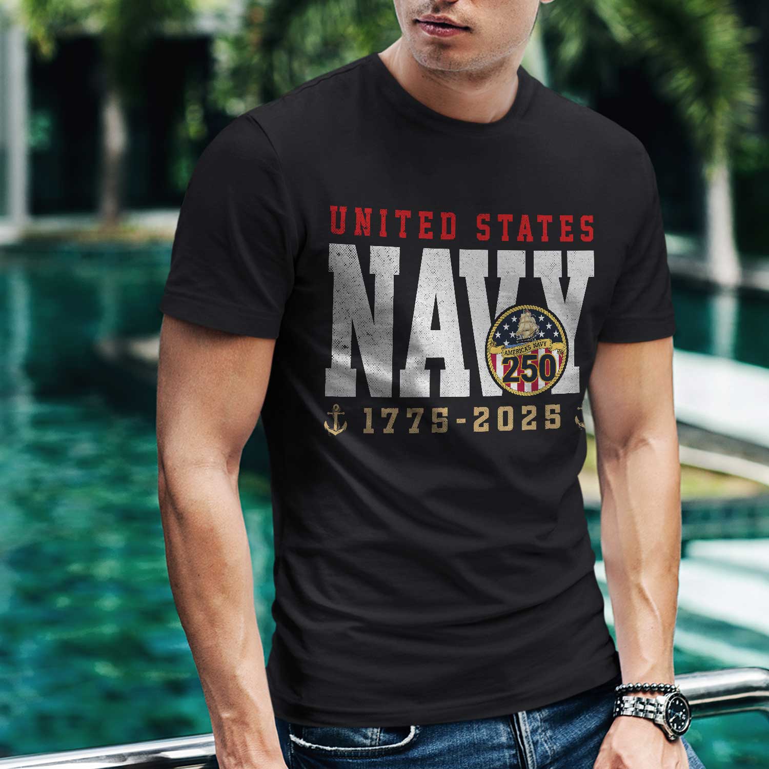 US Navy 250 America's Navy Front T-Shirt