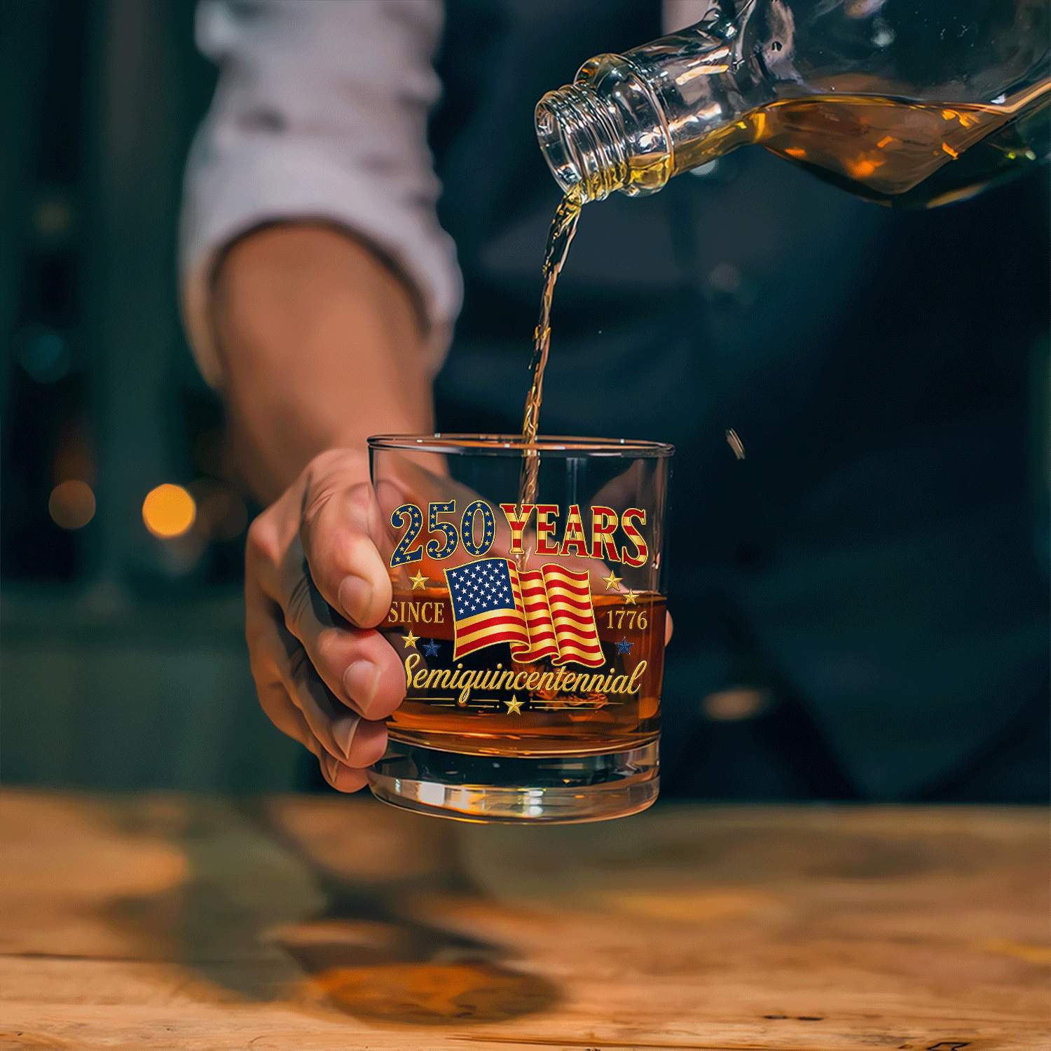 USA Heritage Whiskey Glass 250 Years Independence Celebration