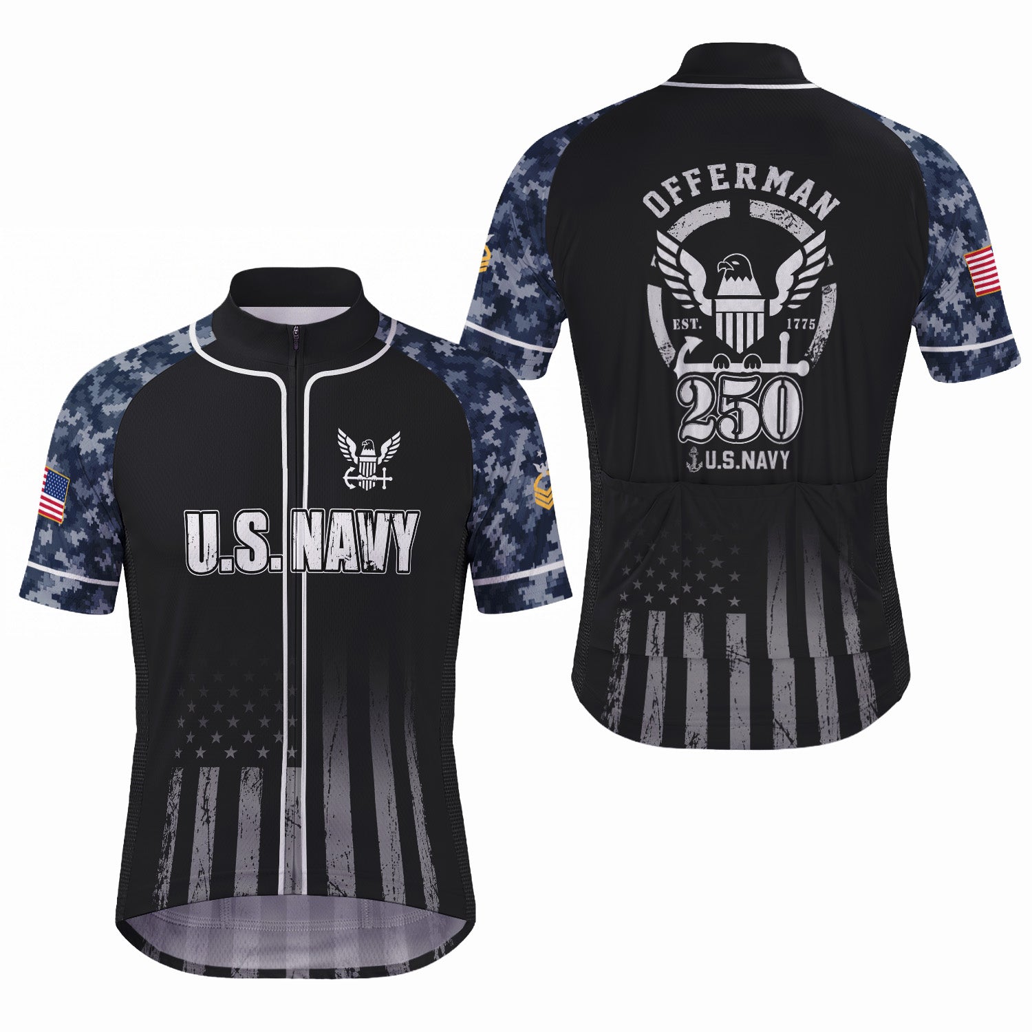 Personalized U.S. Navy 250th Cycling Jersey Kit