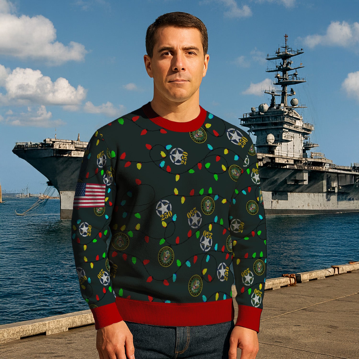 Custom Ranks US Army Ugly Christmas Sweater for Women Men KRUST07