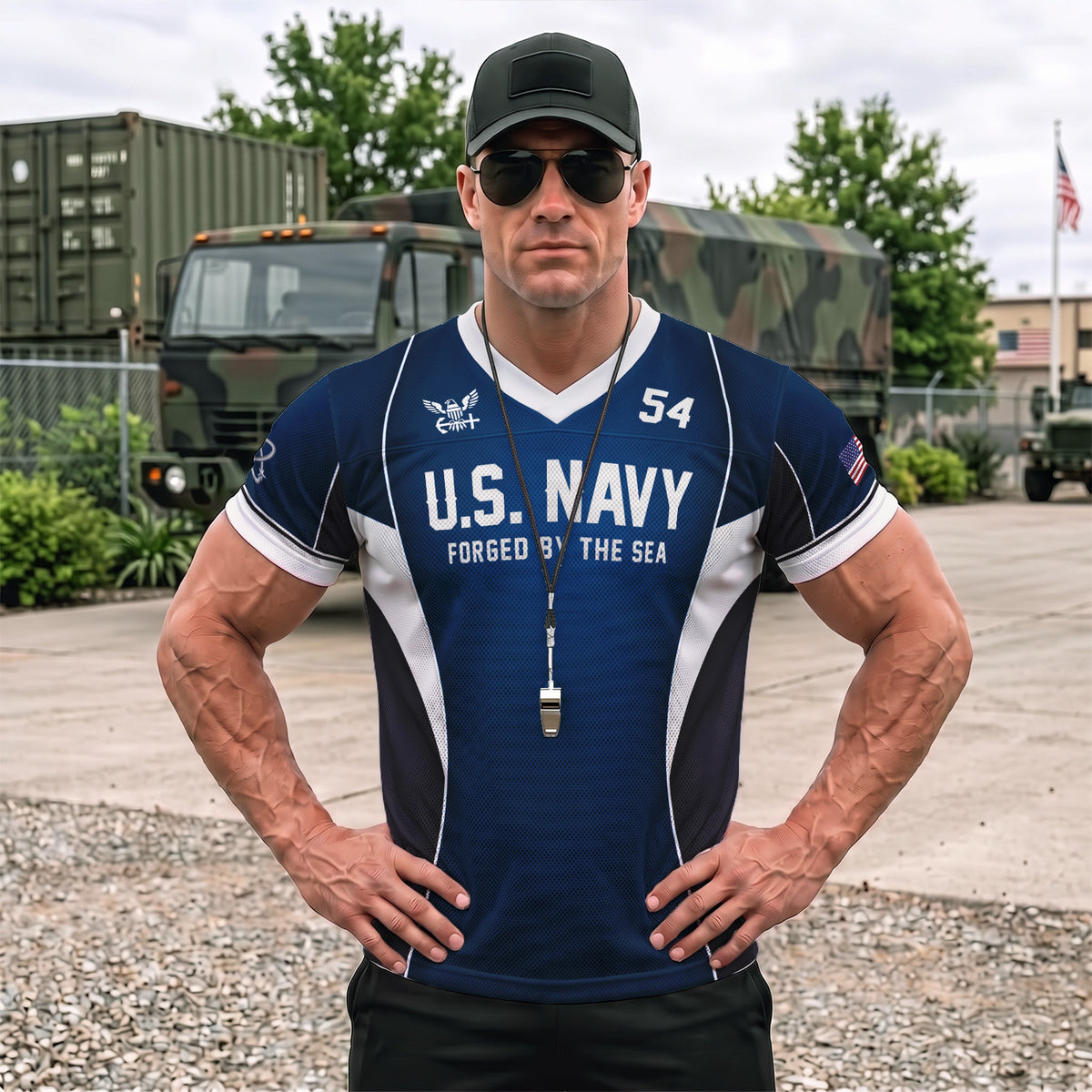 Personalized U.S. Navy Jersey Custom Rank Jersey Number and Text