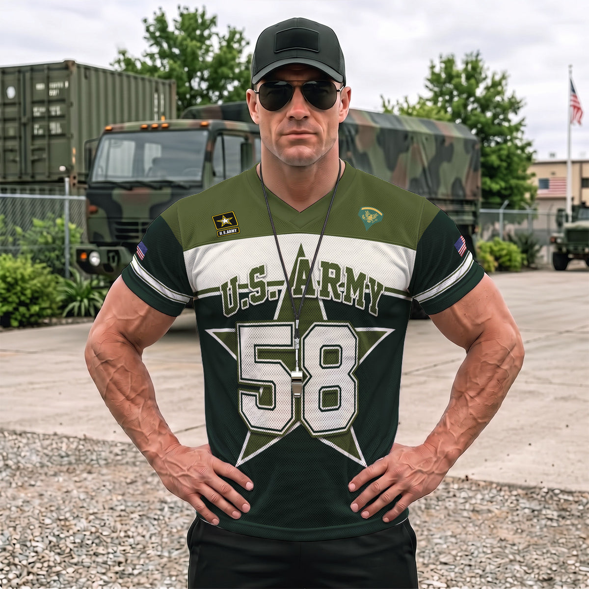 Custom Army Veteran Sports Jersey Personalized Rank and Custom Wording