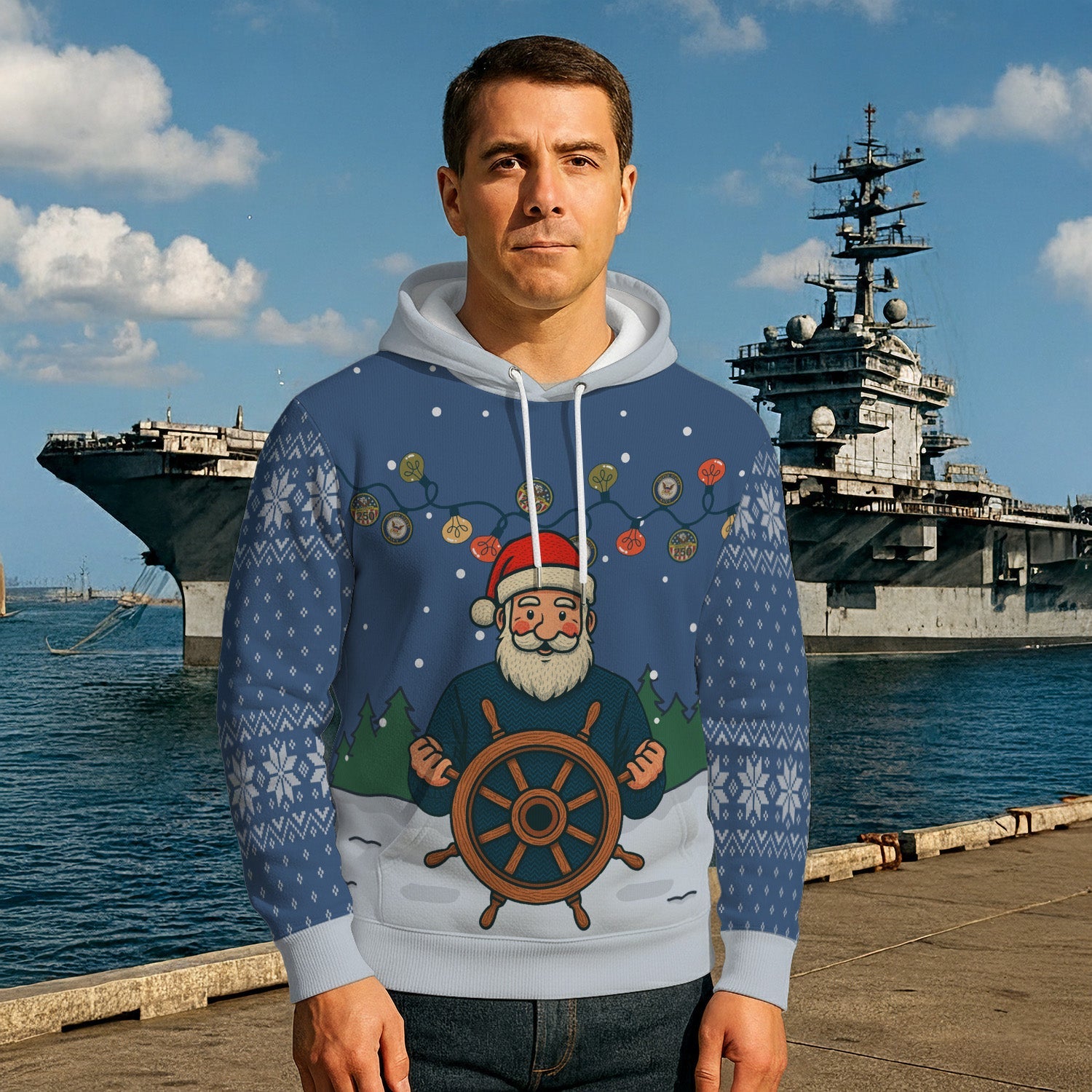 US Navy Xmas 3D All Over Print Hoodie