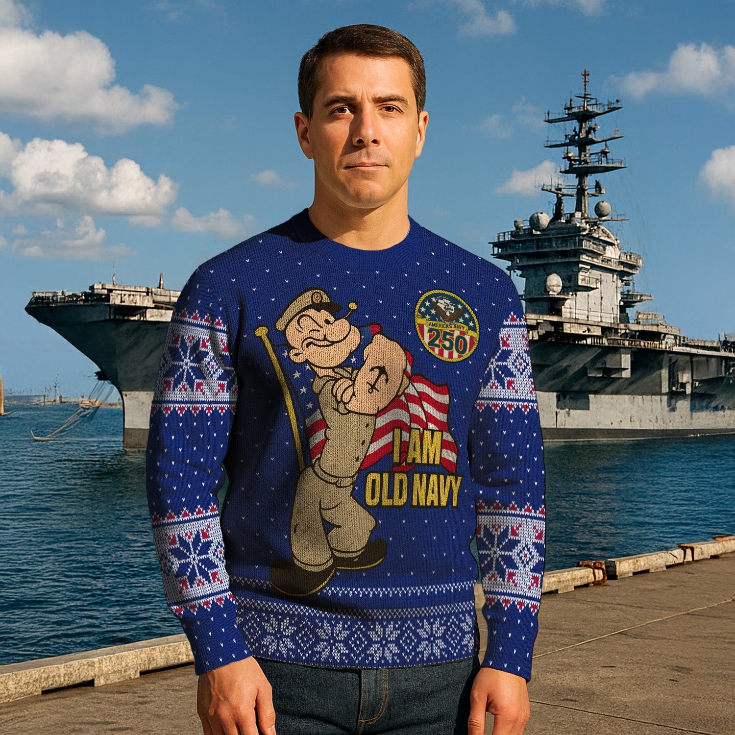 I Am Old Navy Christmas Ugly Sweater