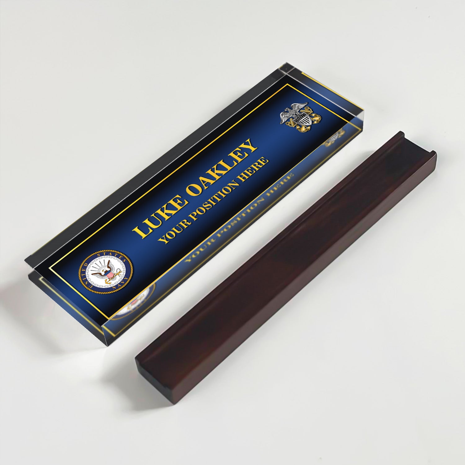 US Navy Personalized Acrylic Plaque – Custom Desk Gift