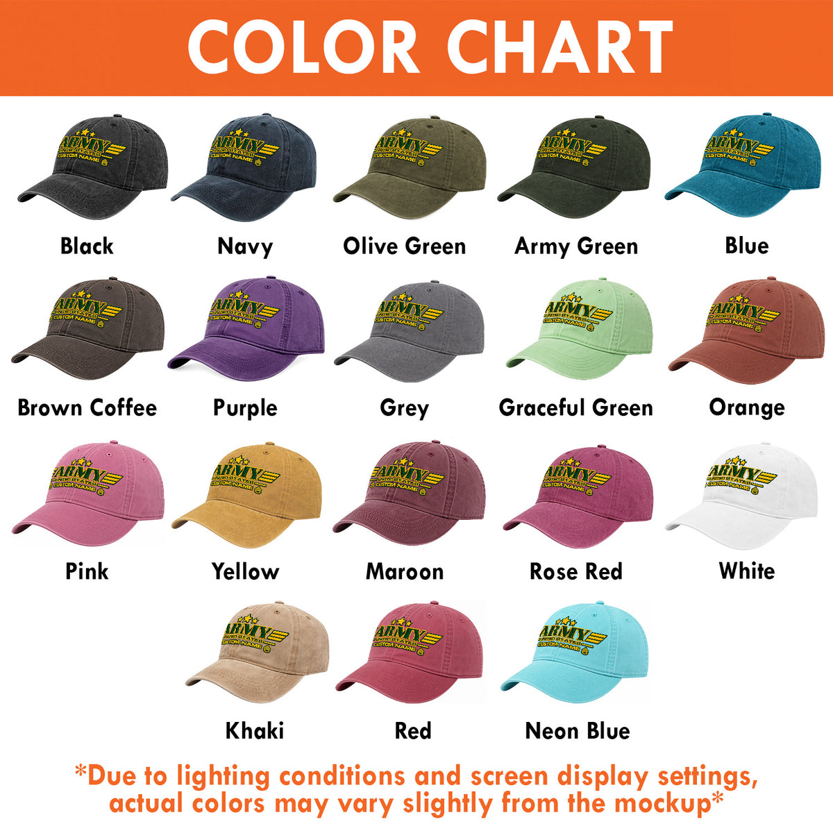 U.S. Army Washed Cotton Cap Personalized Rank and Custom Text