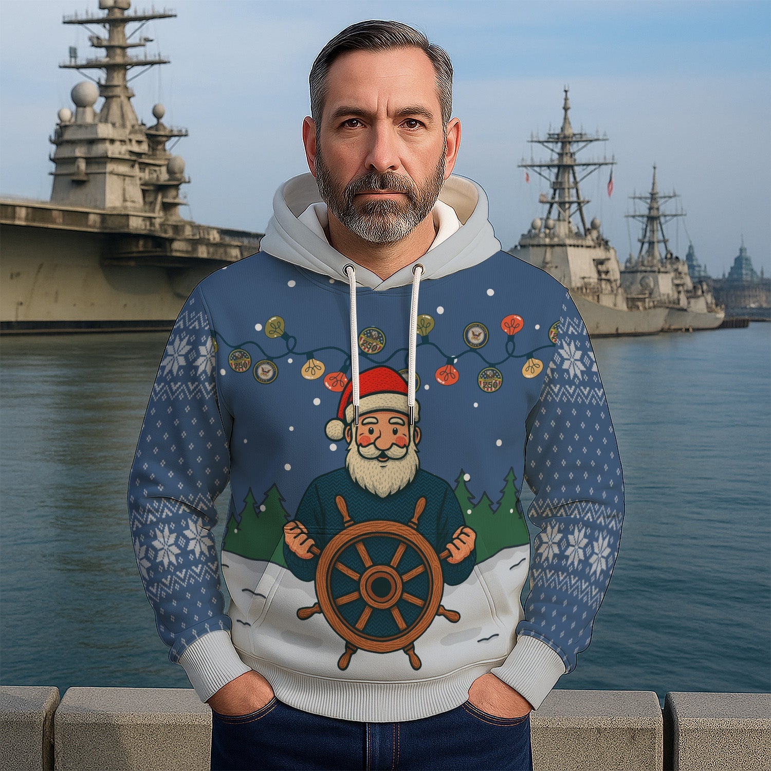 US Navy Xmas 3D All Over Print Hoodie