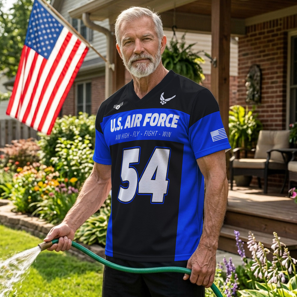 Custom Air Force Veteran Sports Jersey Personalized Rank Number and Text