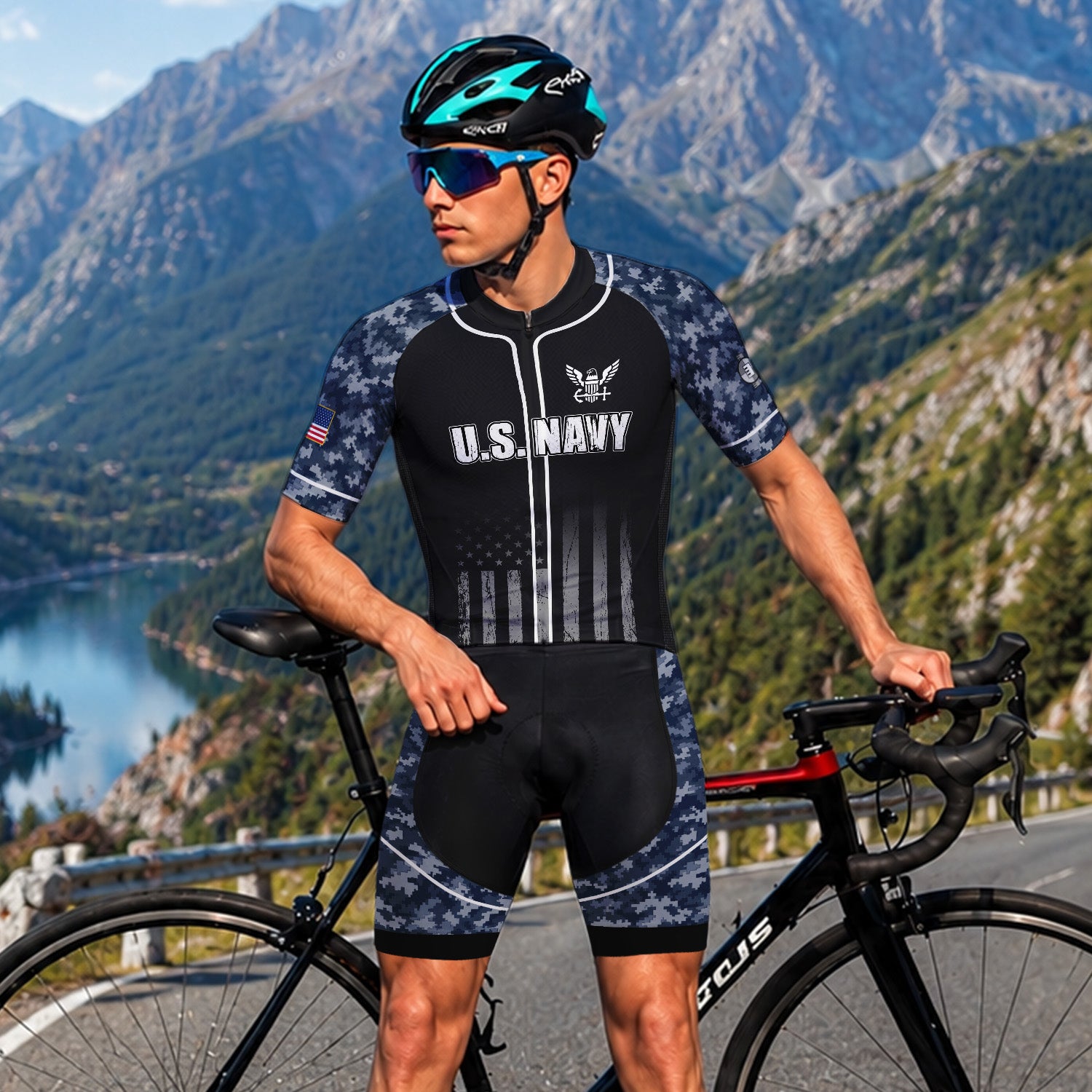 Personalized U.S. Navy 250th Cycling Jersey Kit