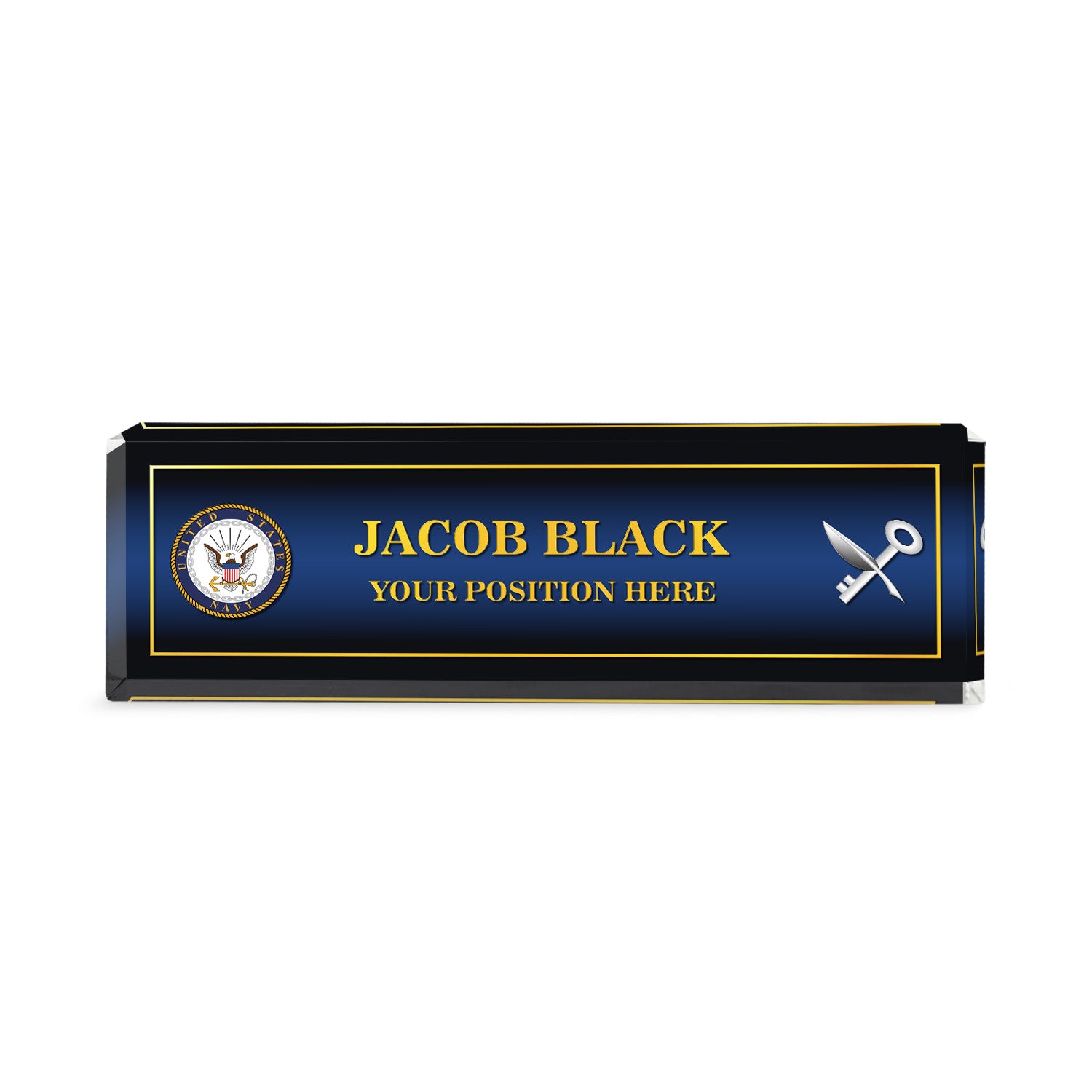 US Navy Personalized Acrylic Plaque – Custom Desk Gift
