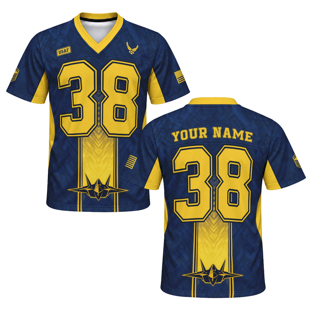 Personalized U.S. Air Force Jersey Custom Rank Jersey Number and Text