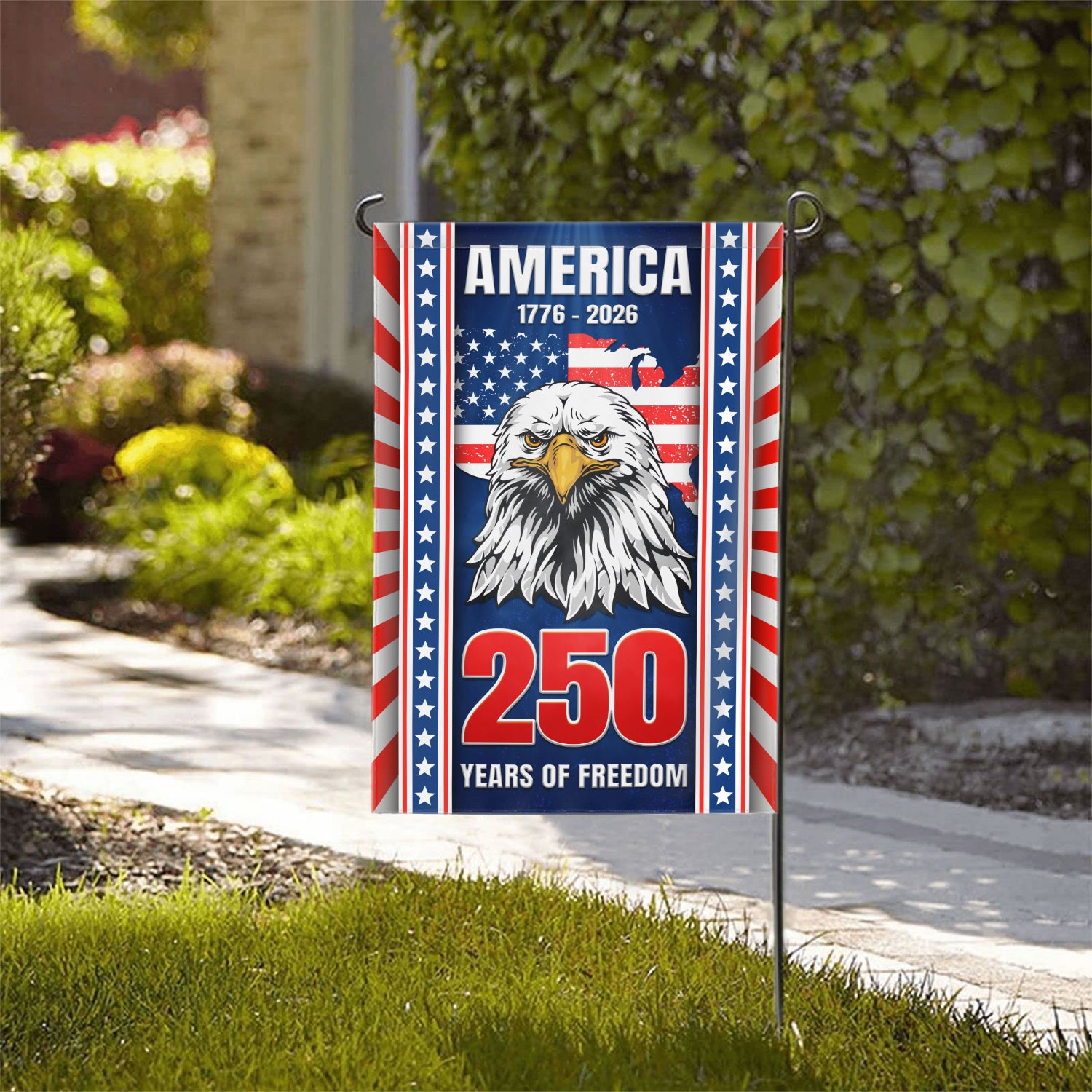 America 1776 - 2026 250 Years Of Freedom Garden Flag 12''x18'' Twin-Side Printing