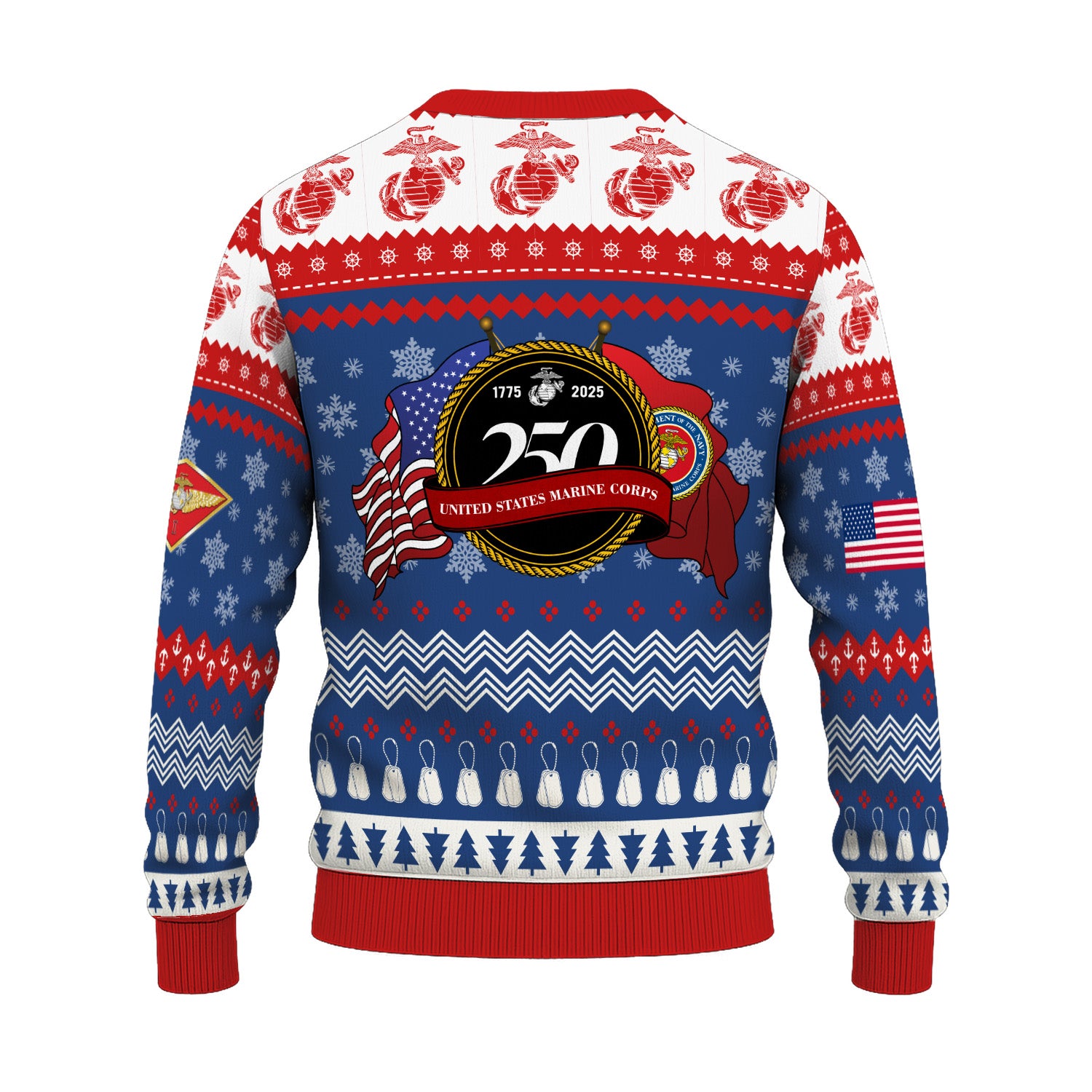 Custom Ranks USMC Ugly Christmas Sweater for Women Men KRUST04