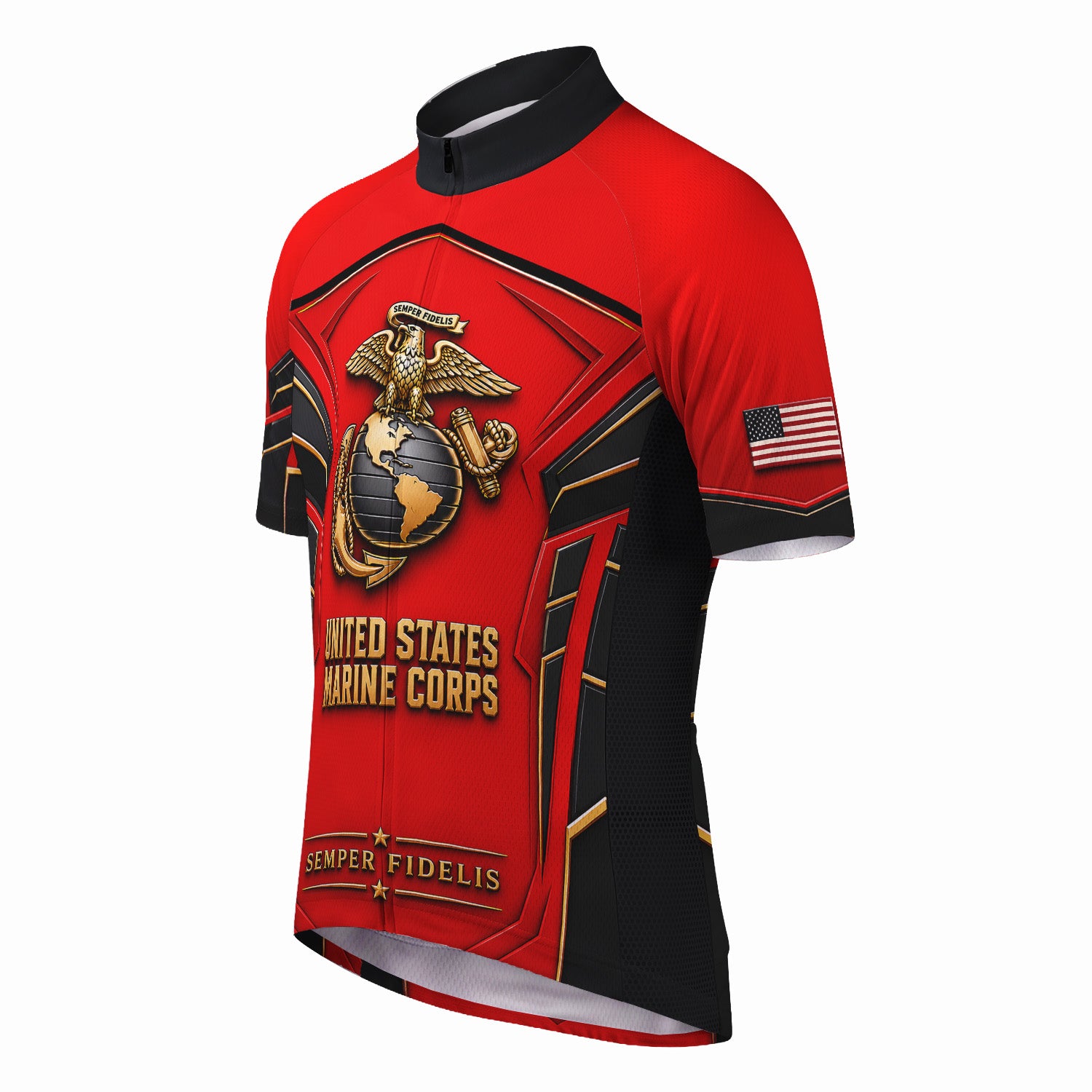 Personalized USMC Cycling Jersey Custom Military Name & Rank Gift