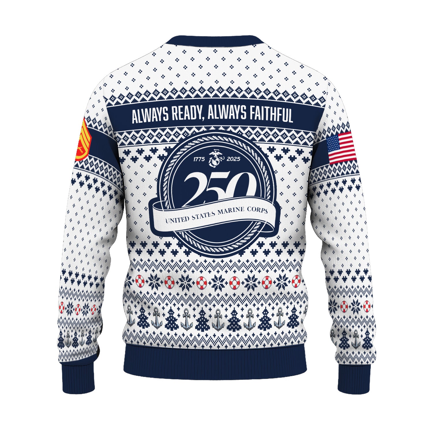 Custom Ranks USMC Ugly Christmas Sweater for Women Men KRUST06