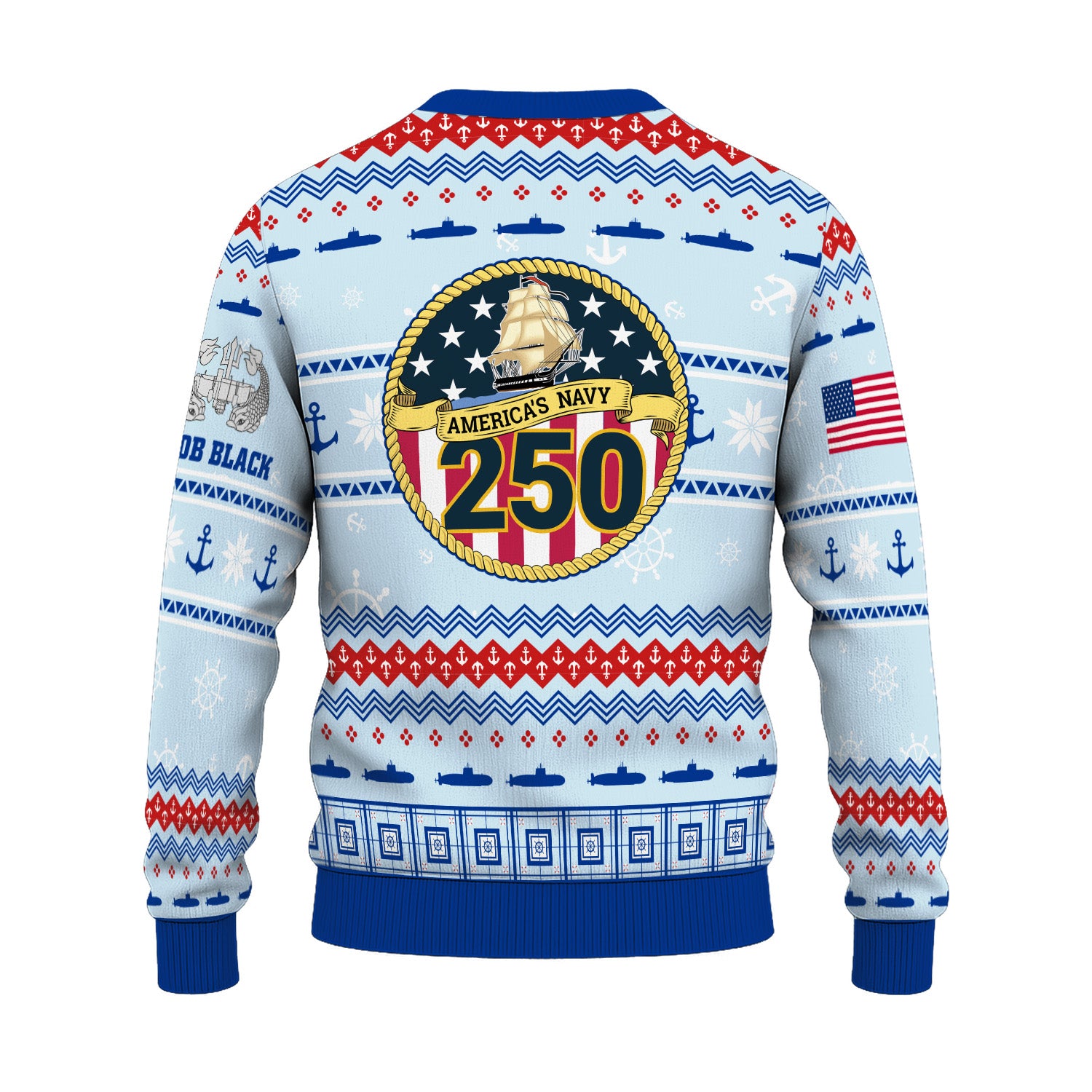 Custom Ranks And Text US Navy Ugly Christmas Sweater for Women Men KRUST02