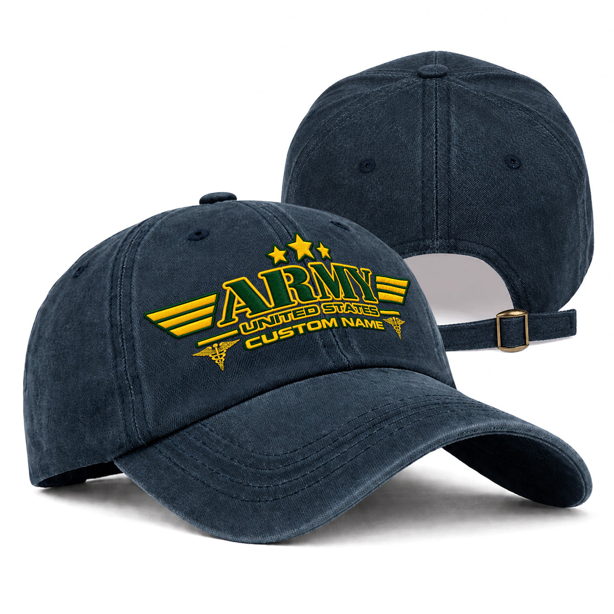 U.S. Army Washed Cotton Cap Personalized Rank and Custom Text