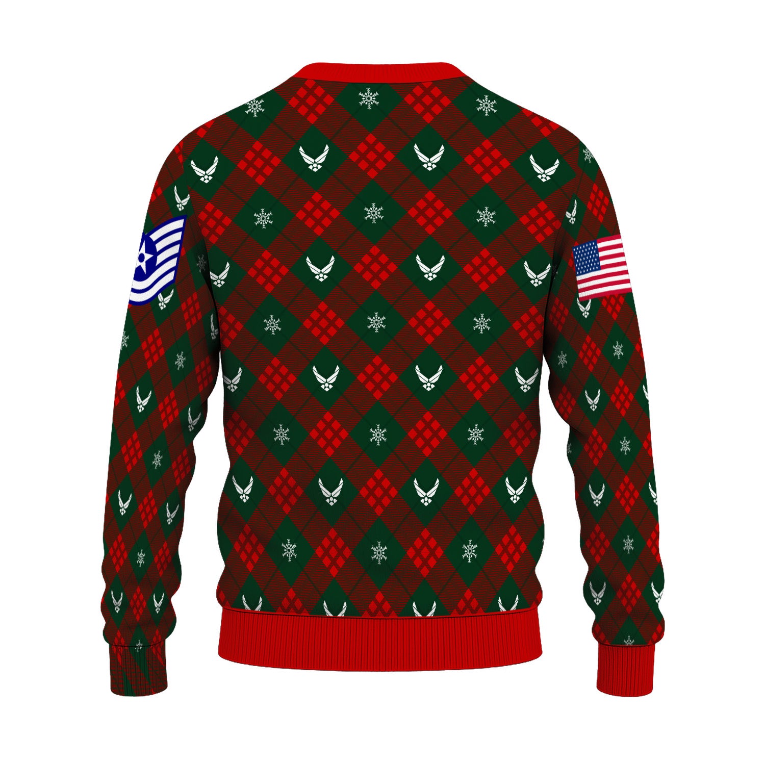 Custom Ranks US Air Force Ugly Christmas Sweater for Women Men KRUST08