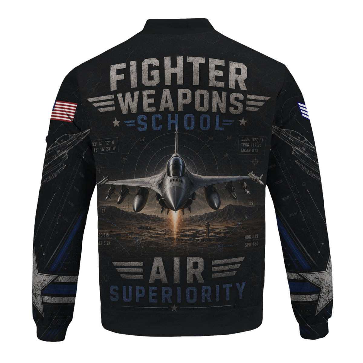 Custom USAF Veteran Bomber Jacket Personalized Name Rank Military Gift
