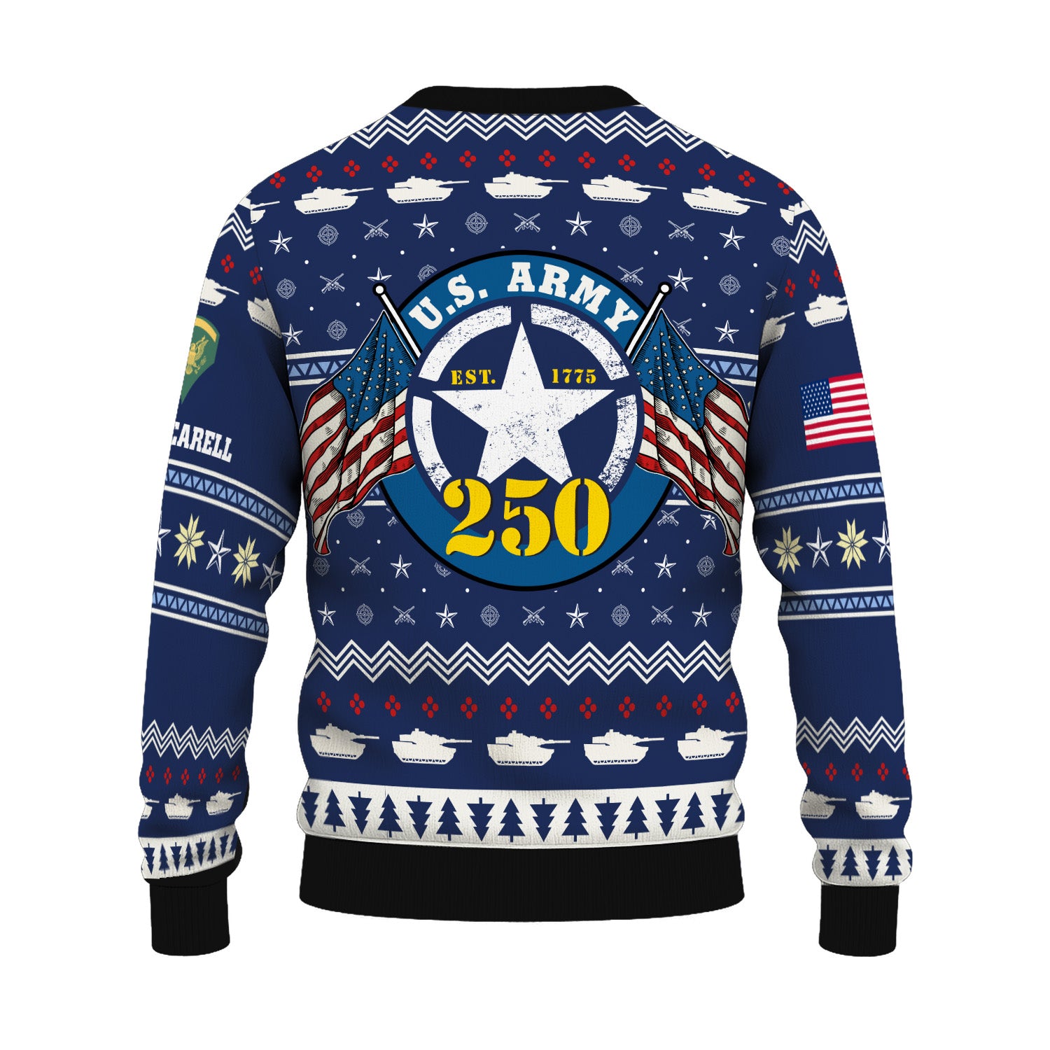 Custom Ranks And Text US Army Ugly Christmas Sweater for Women Men KRUST01