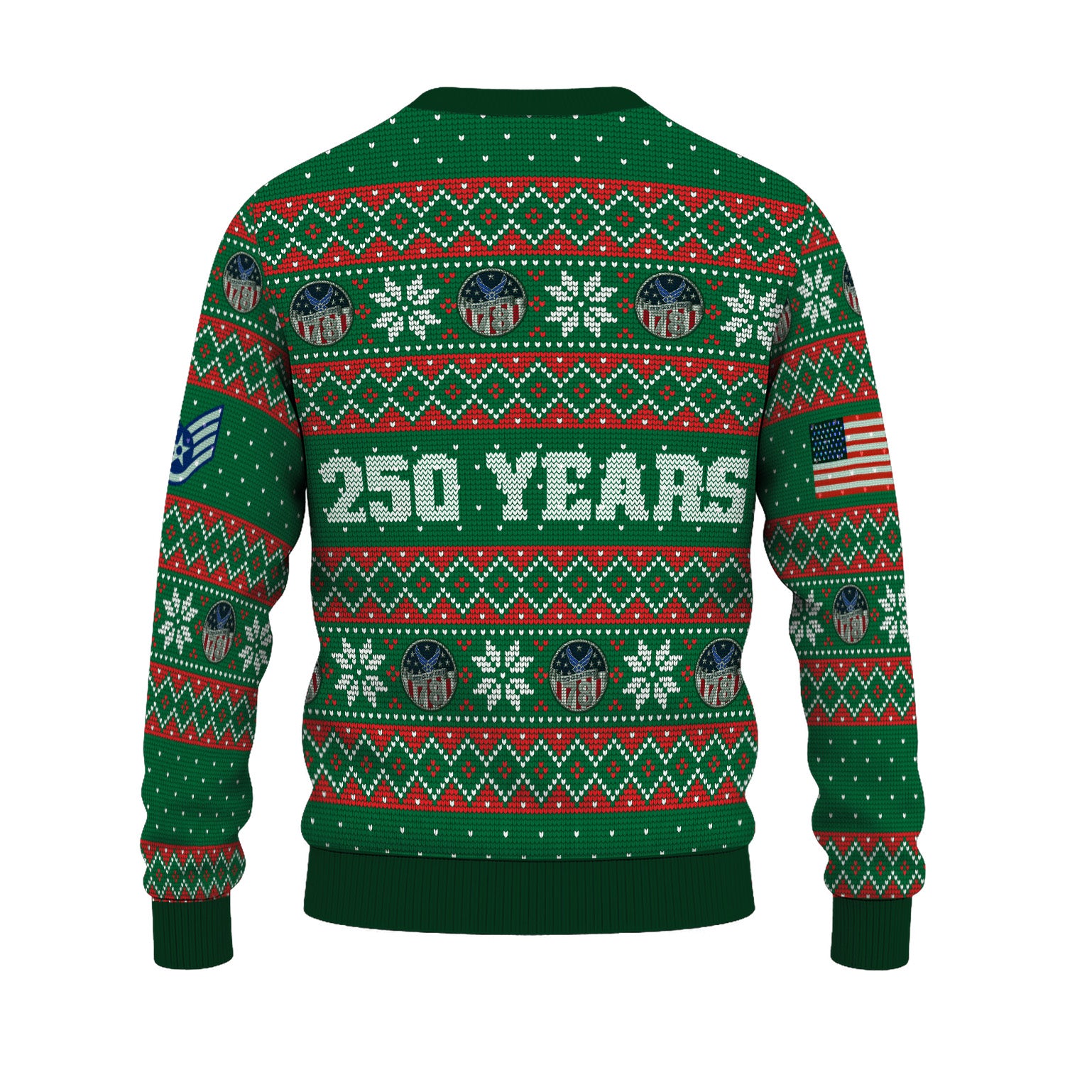 Custom Ranks US Air Force Ugly Christmas Sweater for Women Men KRUST09