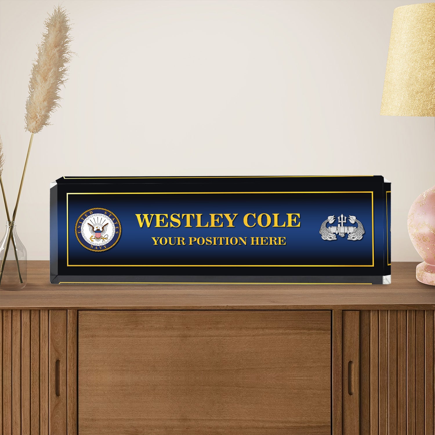 US Navy Personalized Acrylic Plaque – Custom Desk Gift