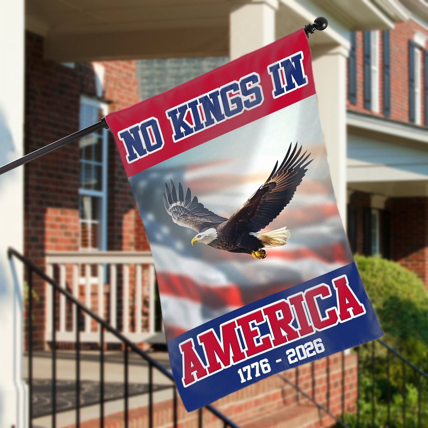 No King In America 1776 - 2026 House Flag 28''x40'' Twin-Side Printing