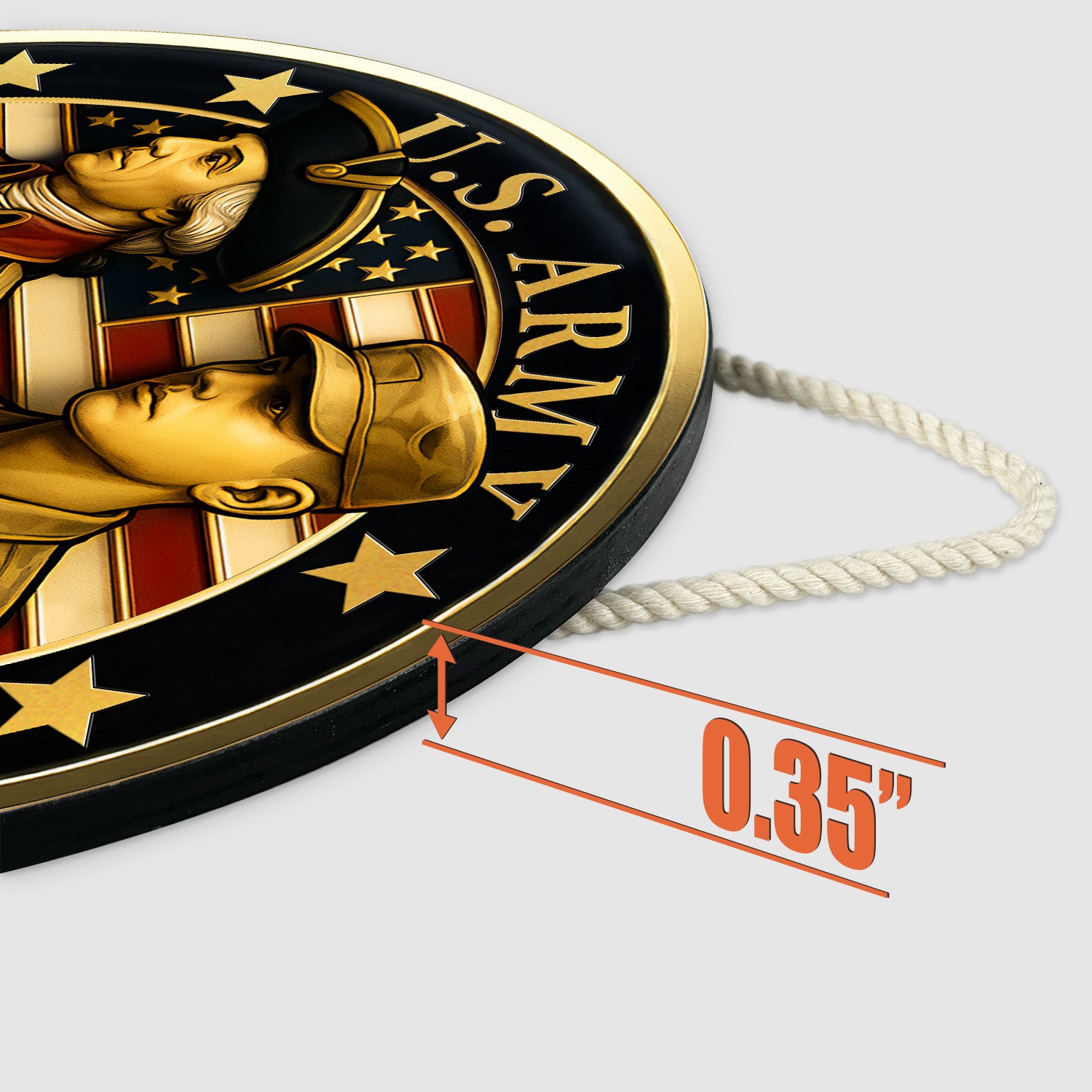 Personalized U.S. Army 250th Anniversary Round Wood Sign