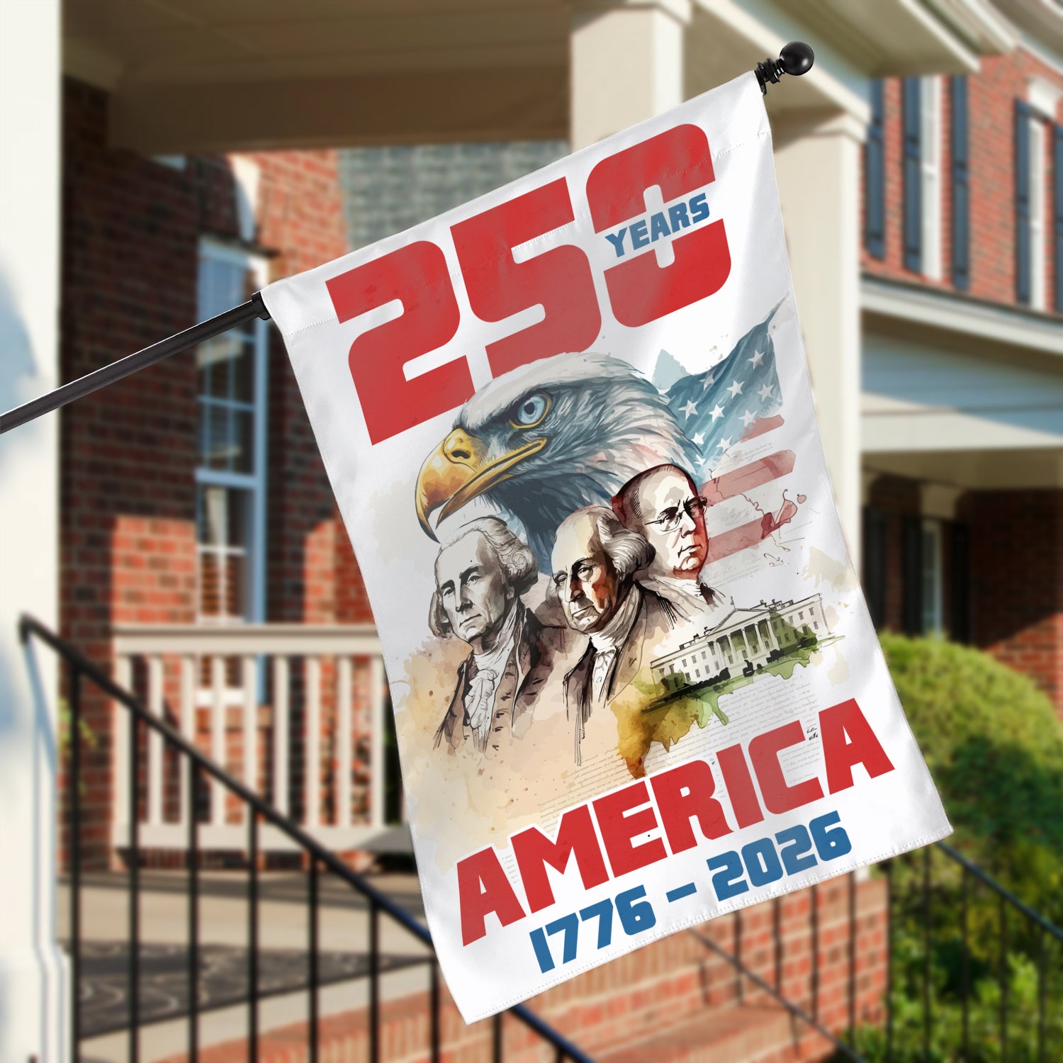 America 1776 - 2026 House Flag 28''x40'' Twin-Side Printing
