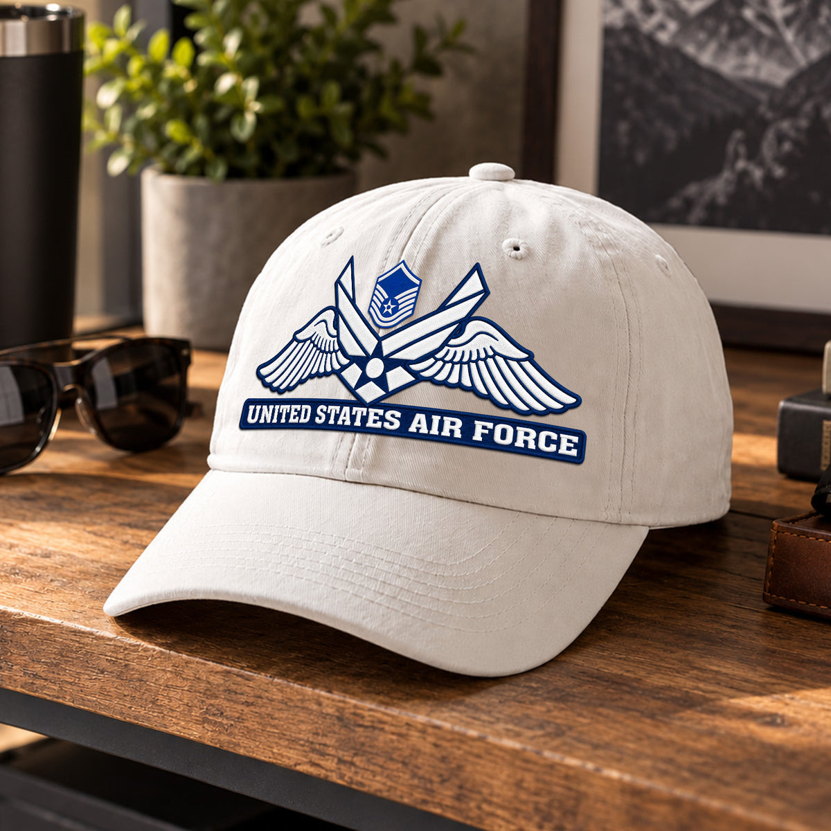 Custom U.S. Air Force Cotton Hat Personalized Rank and Name