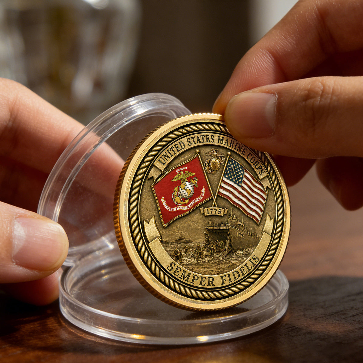 Personalized Marine Corps Insignia Rank 3D Challenge Coin