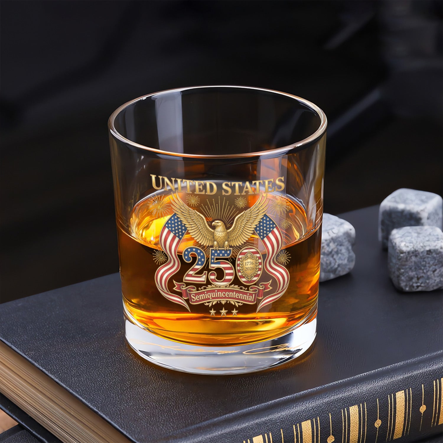 USA 250 Years Liberty Whiskey Glass Gift