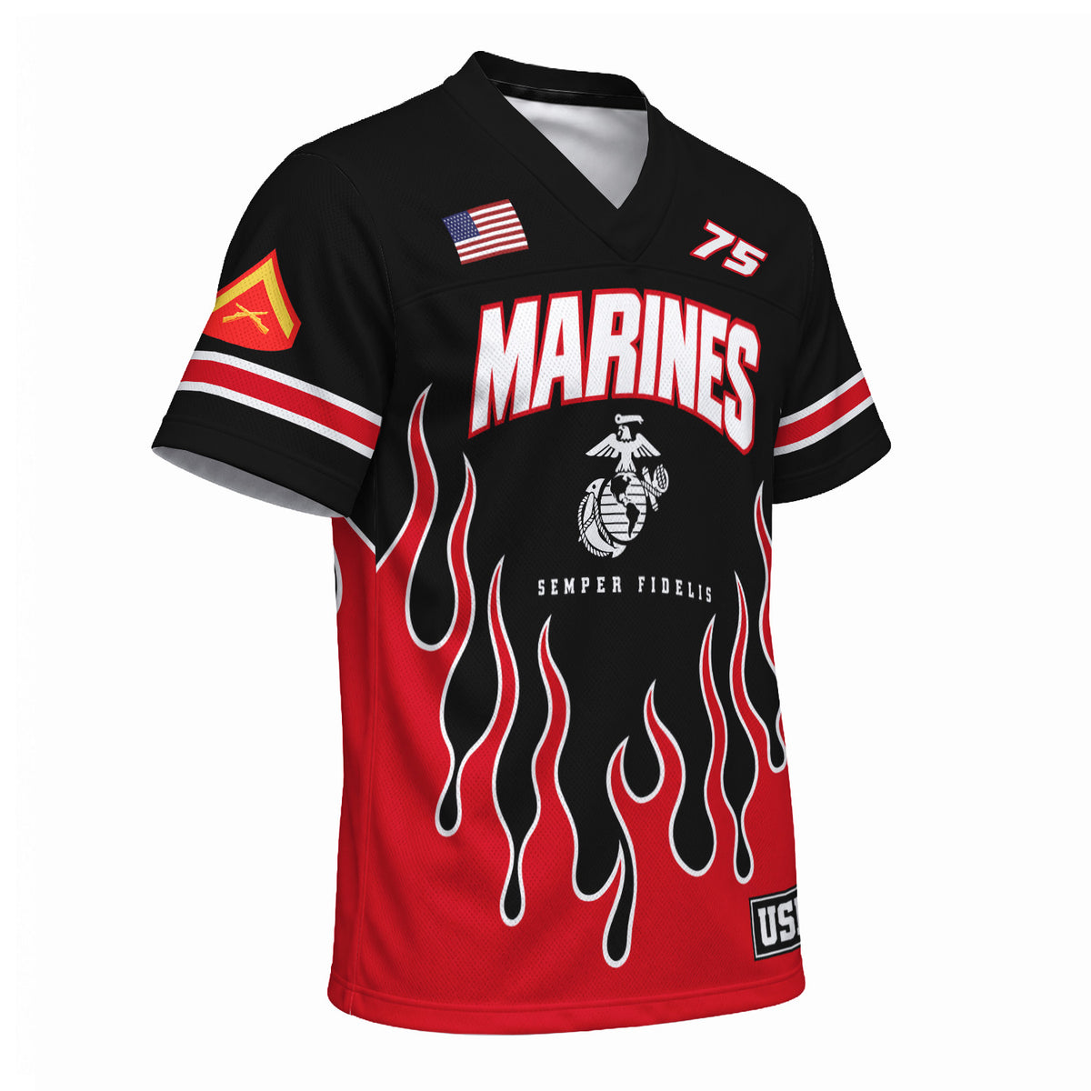 USMC Sports Jersey Custom Marine Rank Text and Jersey Number