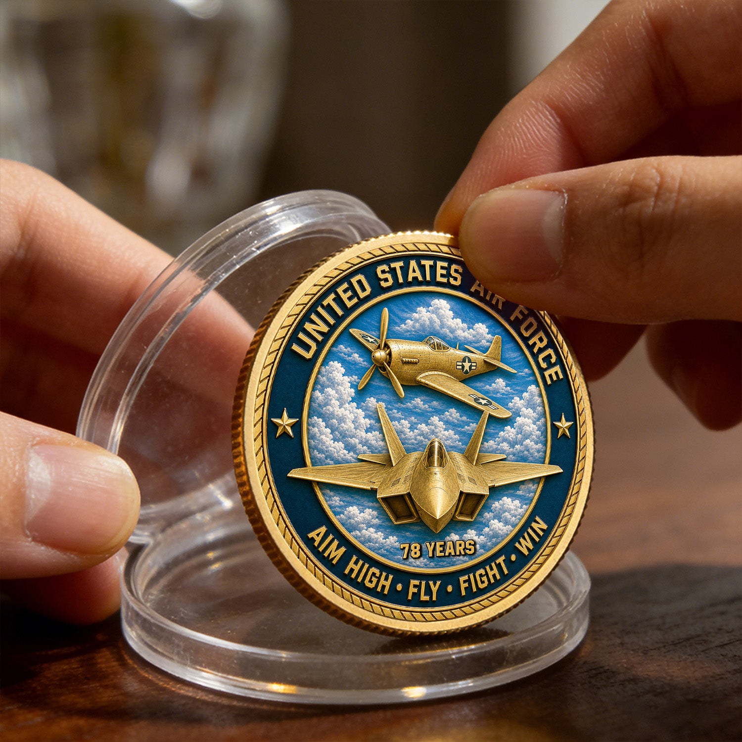 Personalized USAF Rank Name 3D Challenge Coin