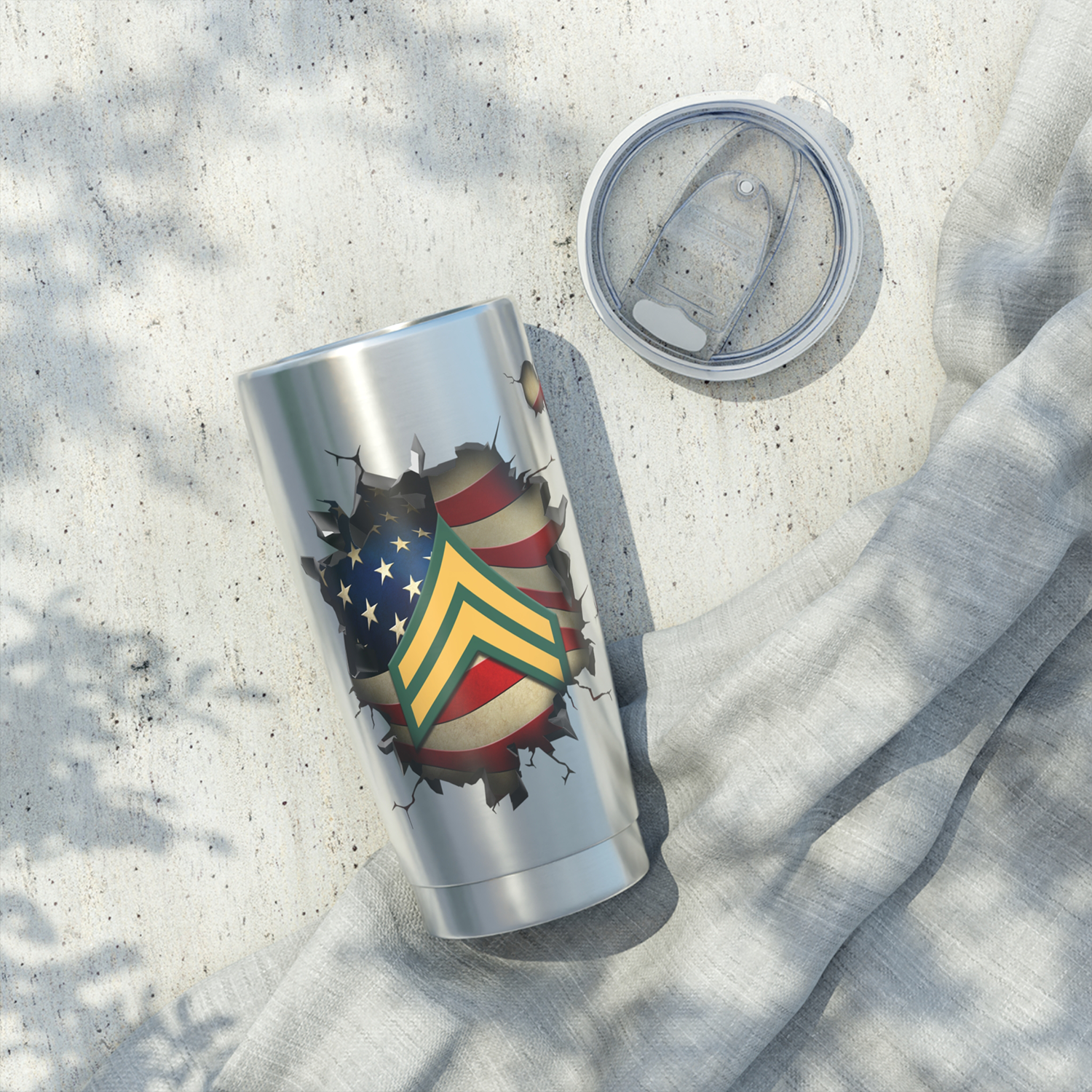 Custom US Military Ranks/Insignia 3D Break Effect Vagabond 20oz Tumbler