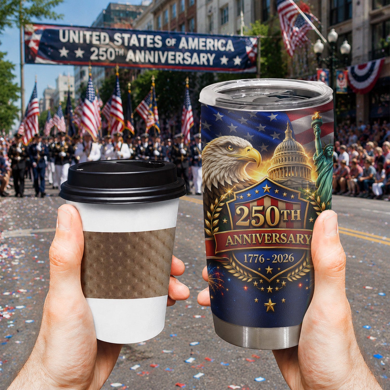 America 250th Anniversary Eagle Liberty 20oz Tumbler
